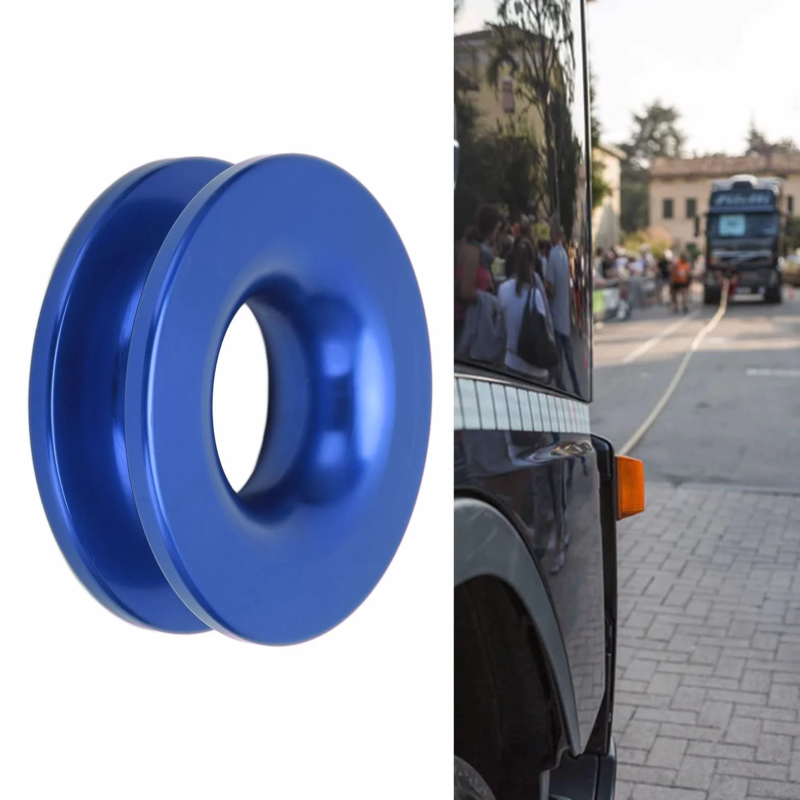 KIMISS Snatch Ring, Pierścień Odzyskiwania Wciągarki 41000 Lbs Wytrzymałość na Zerwanie dla 7/16 Cala 1/2 Cala Miękkiej Szekli z 3/16 Cala 1/4 Cala 3/8 Cala(Niebieski)