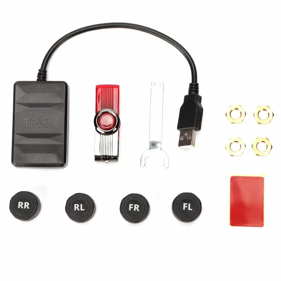 System monitorowania ciśnienia w oponach USB TPMS Alarm monitorowania samochodu z czujnikiem zewnętrznym do nawigacji Android dla wszystkich samochodów