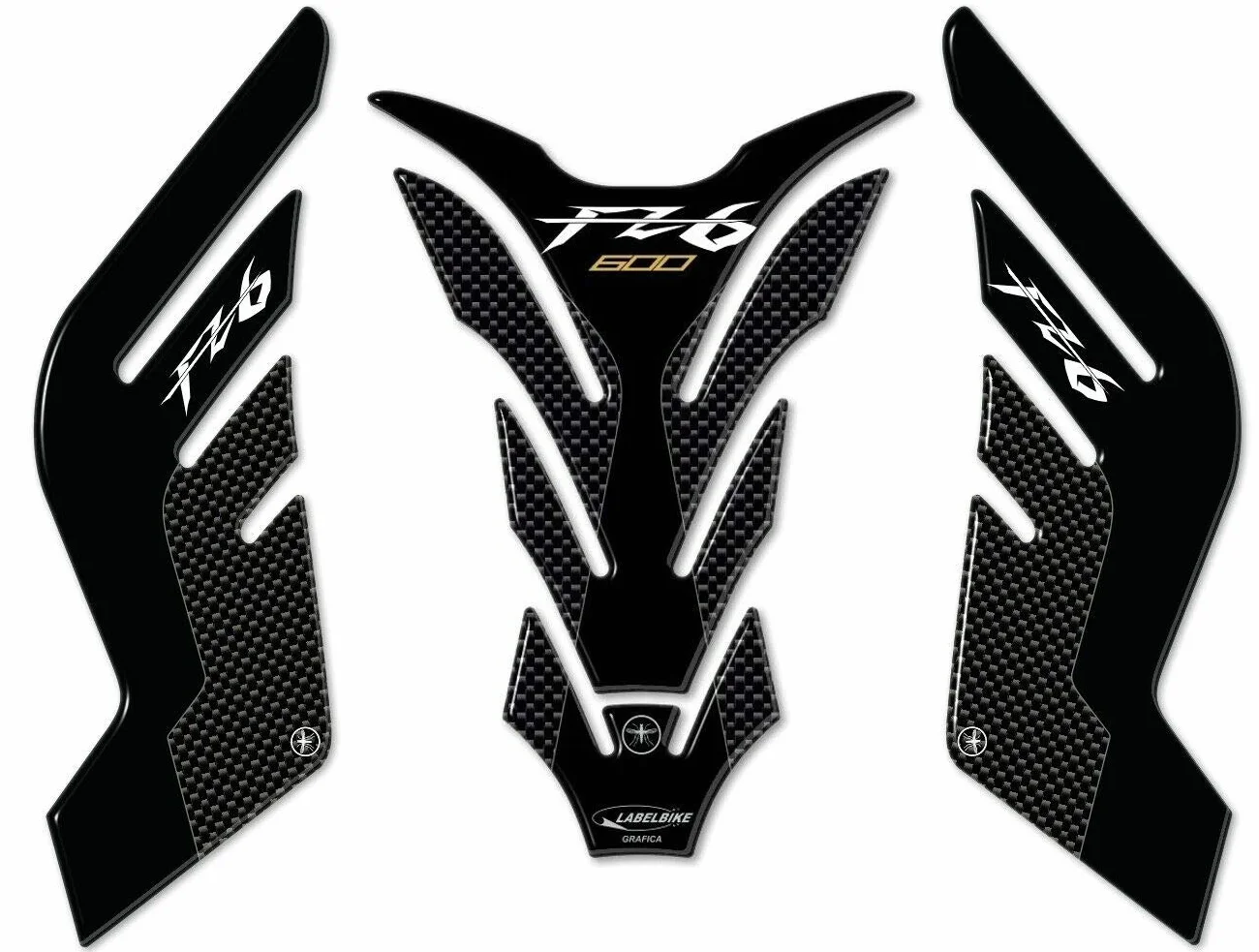 labelbike - Zestaw naklejek 3D z żywicy, Dekoracje i Ochrona Zbiornika Motocykla kompatybilny z Yamaha FZ6