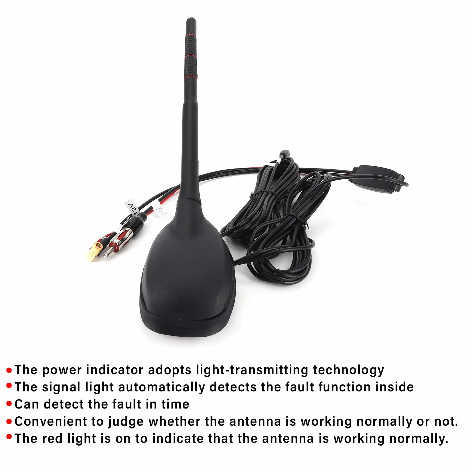 Antena Samochodowa DAB+GPS+FM Antena Samochodowa Radio Cyfrowe Kombinowana Antena Dachowa FM/AM ze Wzmacniaczem Wzmacniacz Sygnału Adapter SMB DIN z Przedłużaczem 5m do Radia