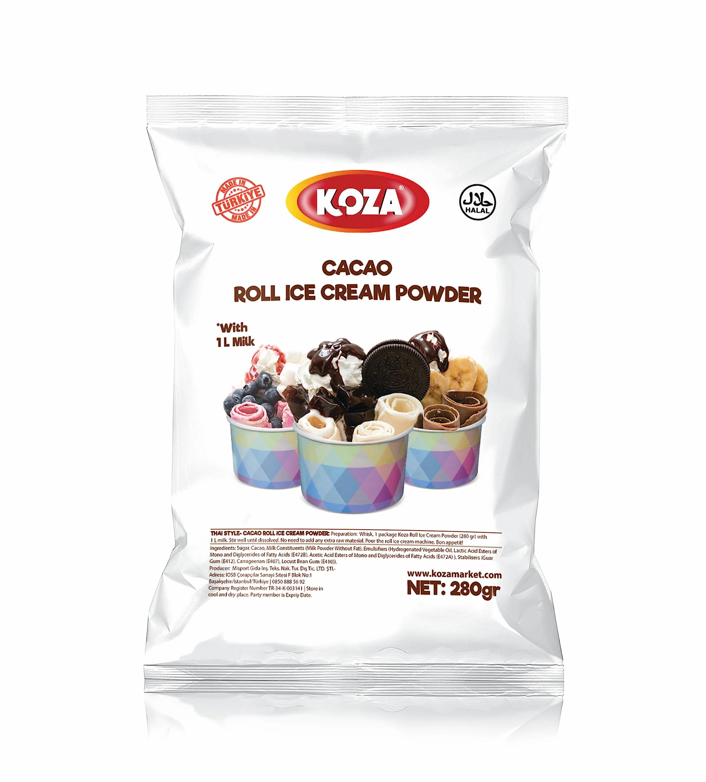 Koza Rolleis Thai Style Roll Ice Cream Powder 280 g Bez Maszyny do Lodów Halal