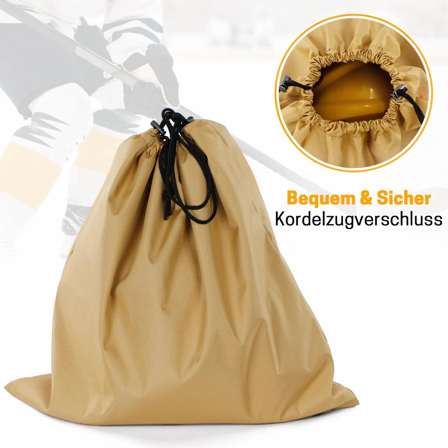 Przenośna torba na kask, torba na kask hokejowy, 38 x 40 cm, wodoszczelna torba na kask ze sznurkiem – plusz na kask motocyklowy, kask rowerowy, hokej na lodzie, kask narciarski