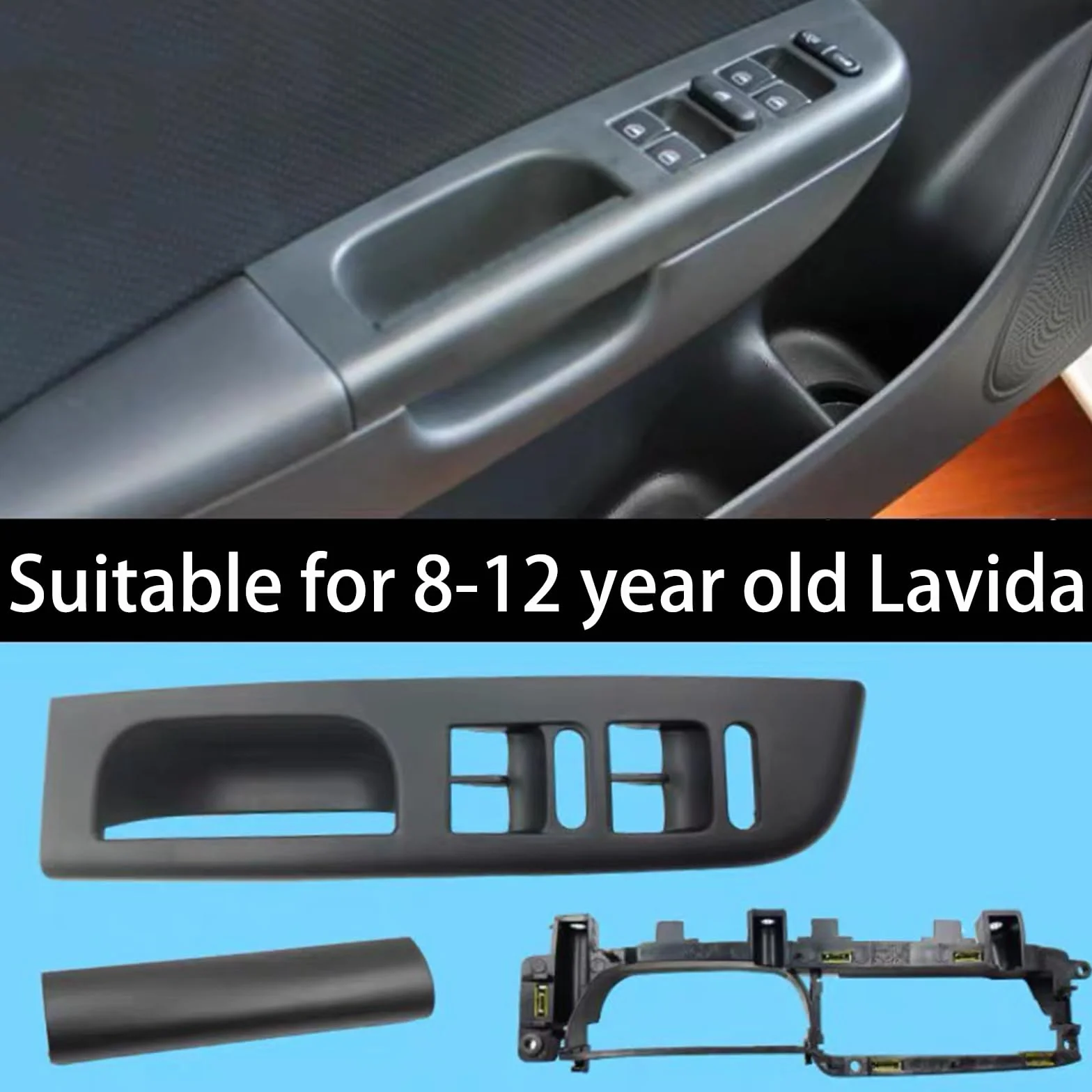 Osłona uchwytu z lewej strony drzwi przednich, Driver Side, klamka do drzwi, kompatybilna z Jetta Bora Golf 4 MK4, przełącznik okienny, panel podłokietnika, czarna