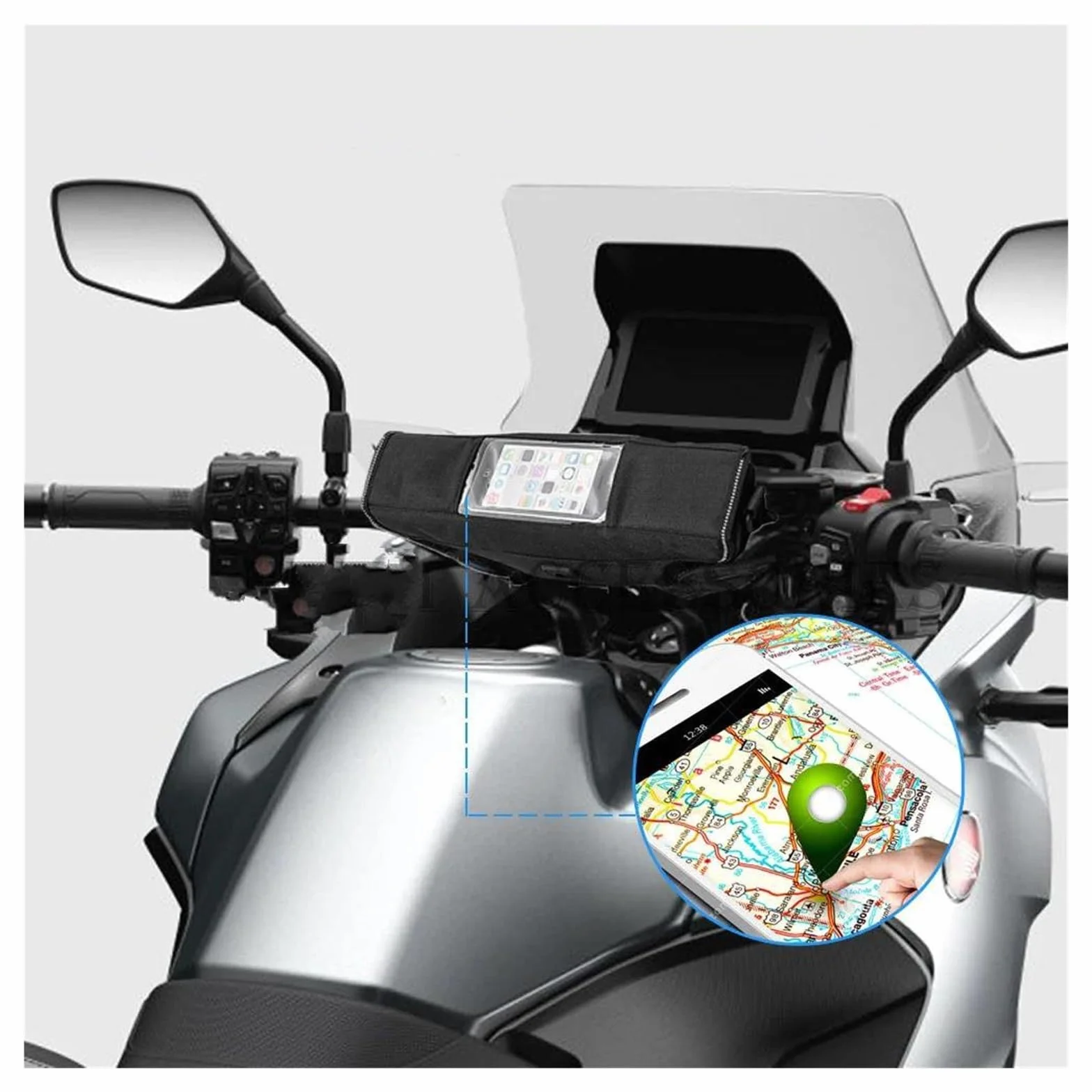 Torba Na Kierownicę Dla Honda NC750 NC750X NC 750 750X(Black2-with logo)
