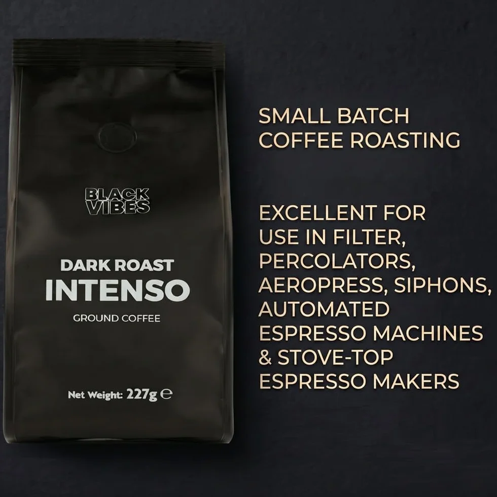 Kawa Mielona Black Vibes Intenso Ciemno Palona Robusta 227g