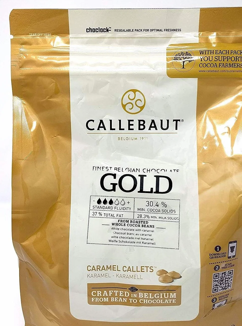 Callebaut GOLD czekolada karmelowa do czekolady, Callets 1 kg, czekolada piekarnicza, chipsy