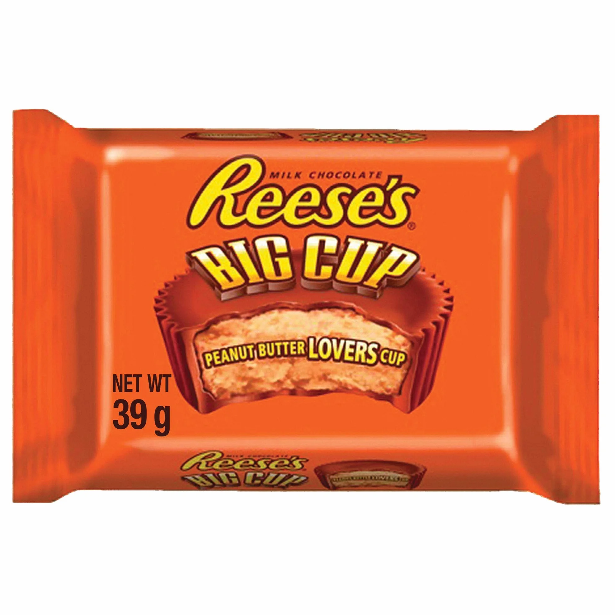 Reeses Big Cup Standard Bar – duży batonik z masłem orzechowym: 16 sztuk (16 x 39 g)