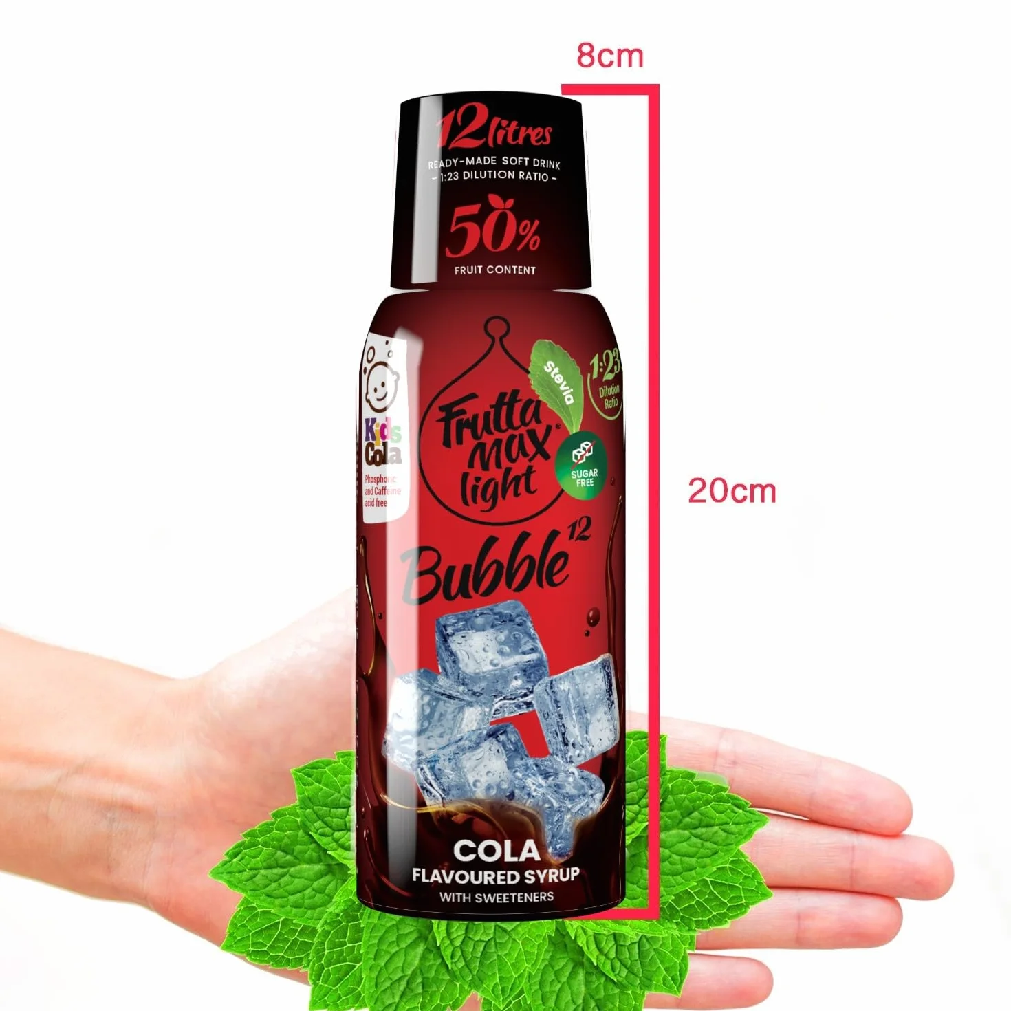 Syrop Fitness by FruttaMax Zero Cukru ze Stewią 50-60% Owoców 500ml Cola Light