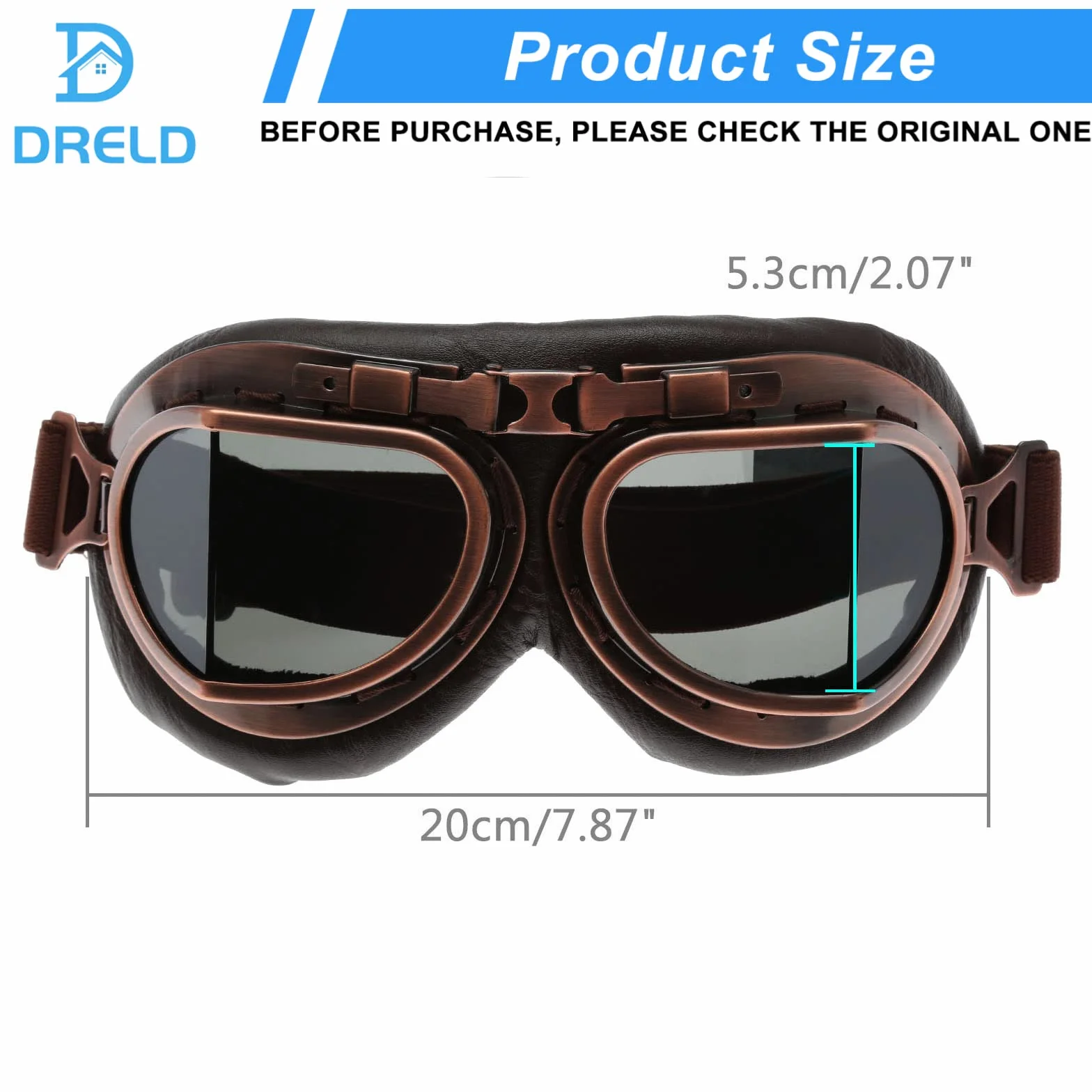 Dreld Vintage Motocykl Krążownik Gogle Okulary Przeciwsłoneczne Rower Wyścigowy Cruiser Touring Pół Kask