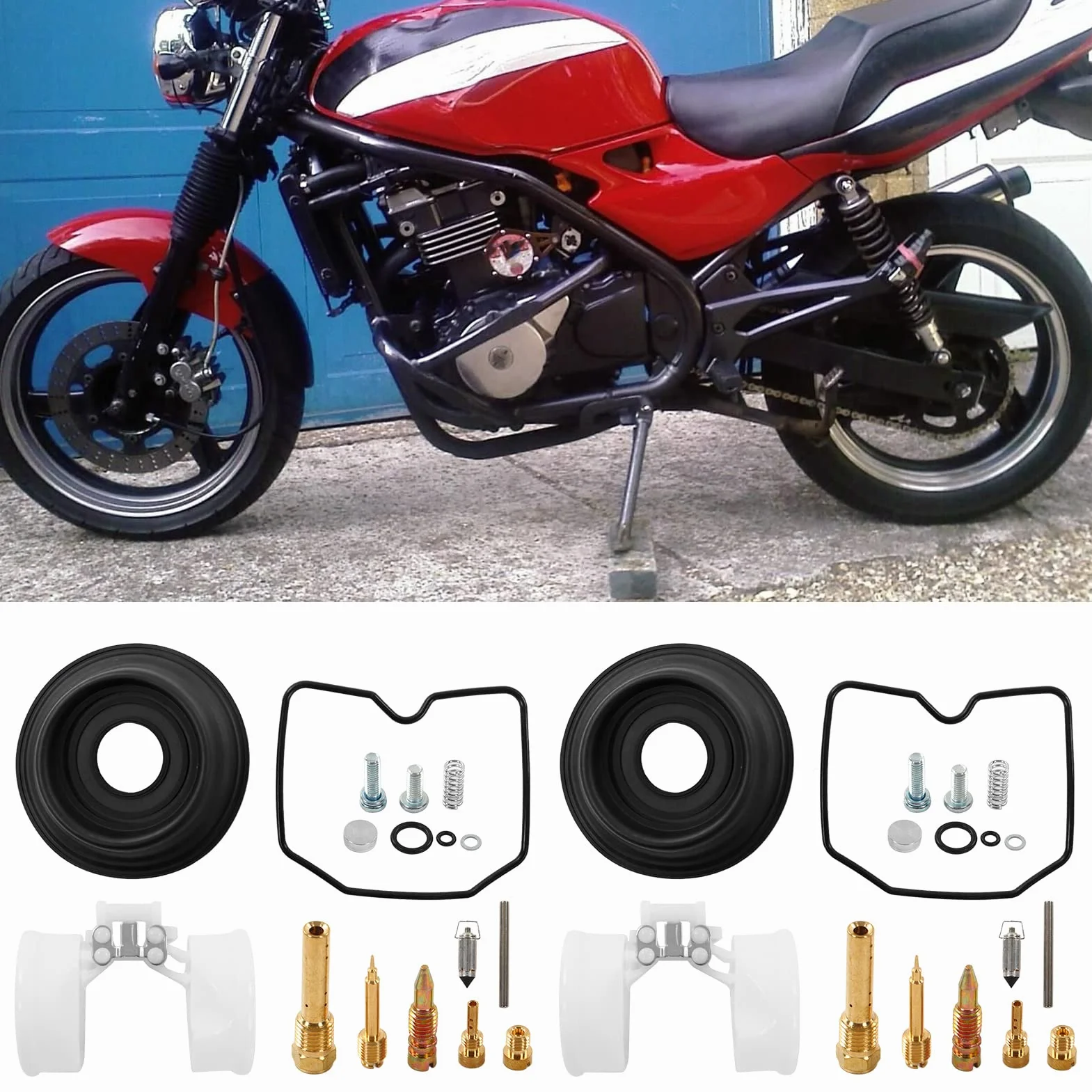 Zestaw Naprawczy Gaźnika Motocyklowego Aramox, 2 Zestawy Zestaw Naprawczy Gaźnika Części Gaźnika do Er500 Er-5 1998-2005 T49