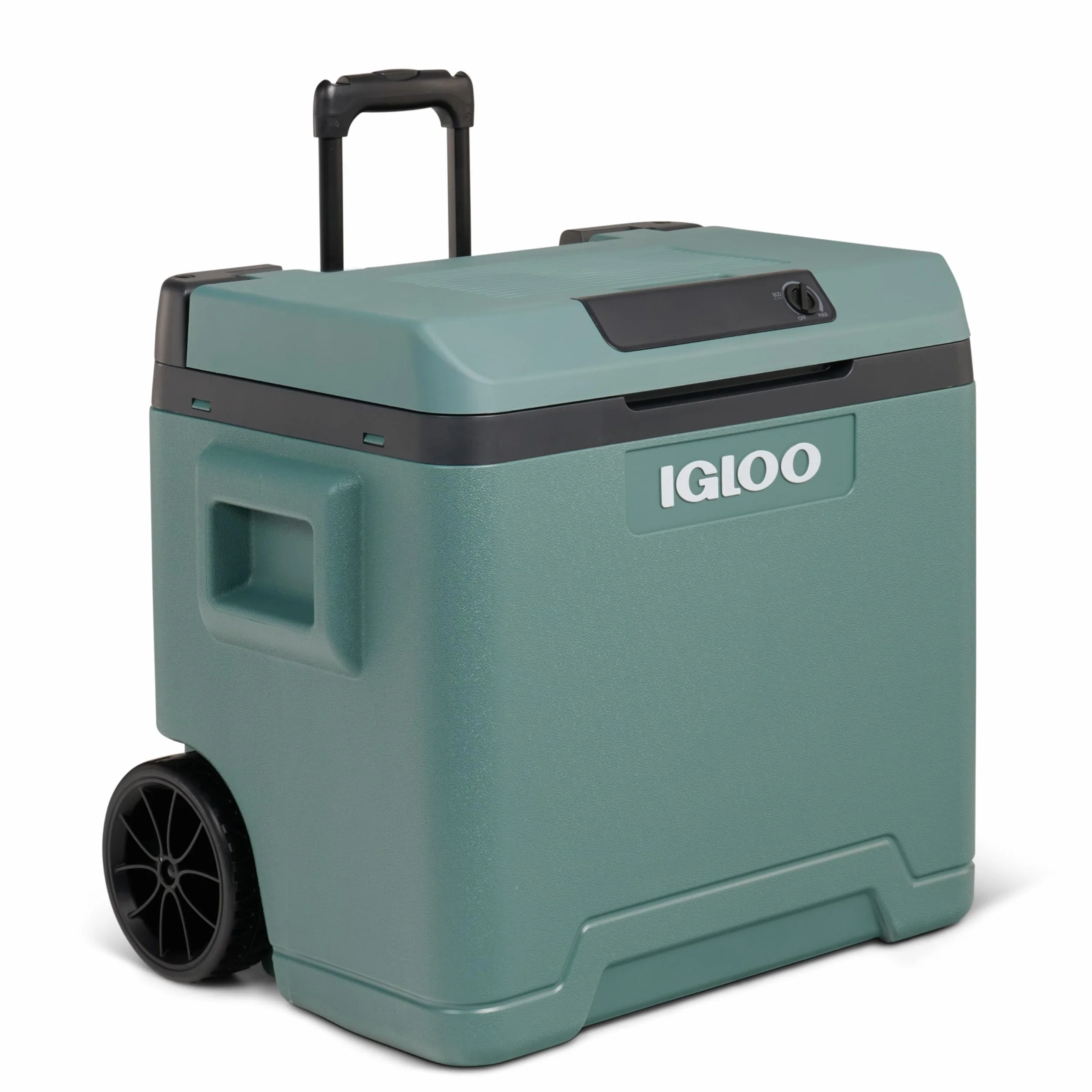 IGLOO IE42 elektryczna lodówka 42L – 12/230V – Termoelektryczna lodówka z kółkami i uchwytem teleskopowym do auta, kampera, kempingu i ciężarówki – Chłodzi do 20 °C poniżej temperatury otoczenia