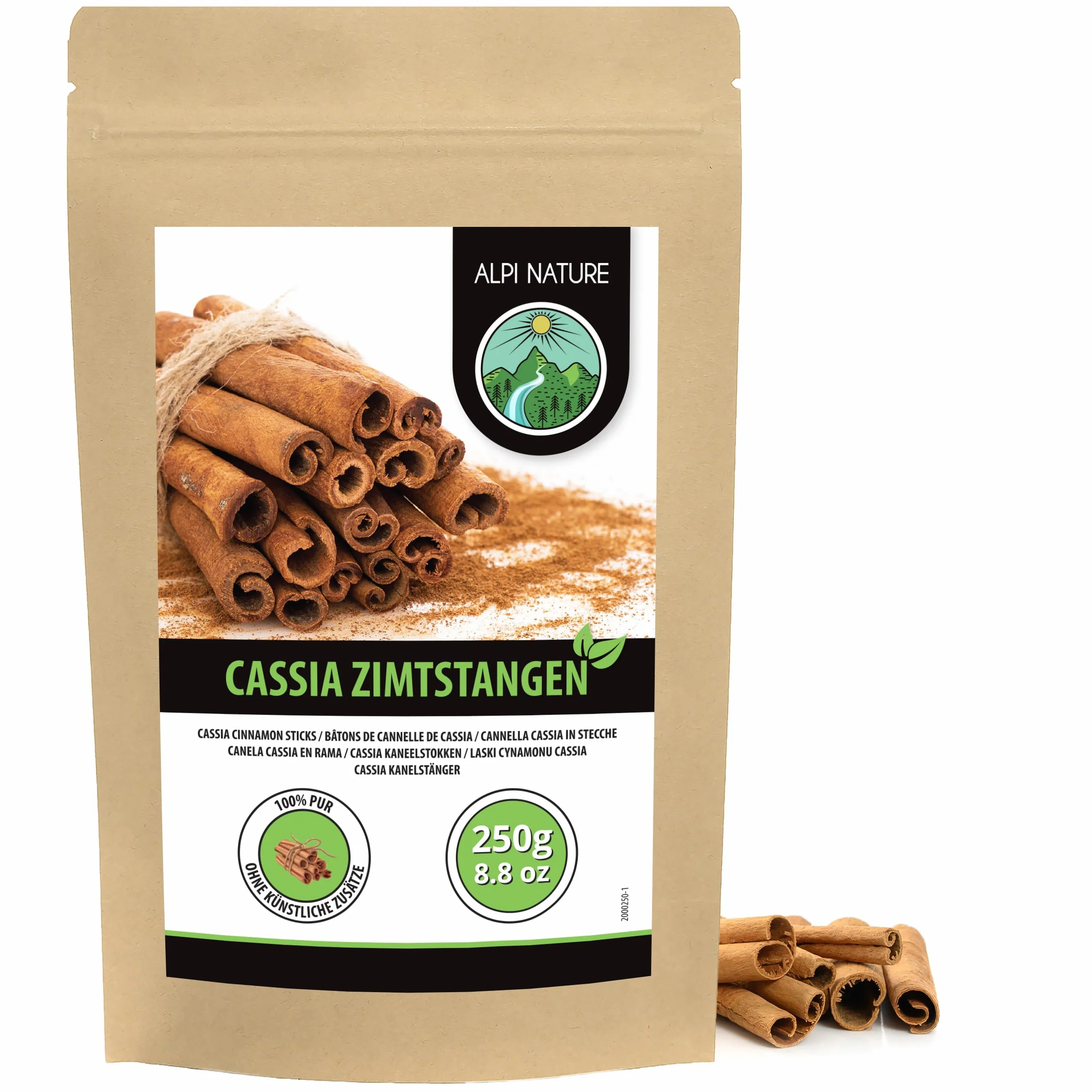 Alpi Nature Laski Cynamonu Cassia 250g 60 mm 75-77 sztuk