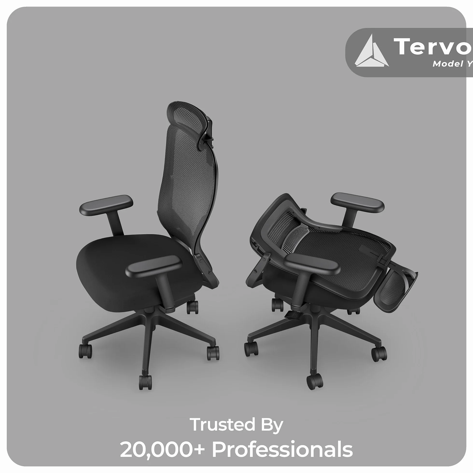 Tervo Model Y, składane krzesło biurowe do małych pomieszczeń, krzesło dla graczy dla dorosłych i dzieci, ergonomiczne krzesło komputerowe z siatki, składane krzesło biurkowe, do pracy w domu, model Y