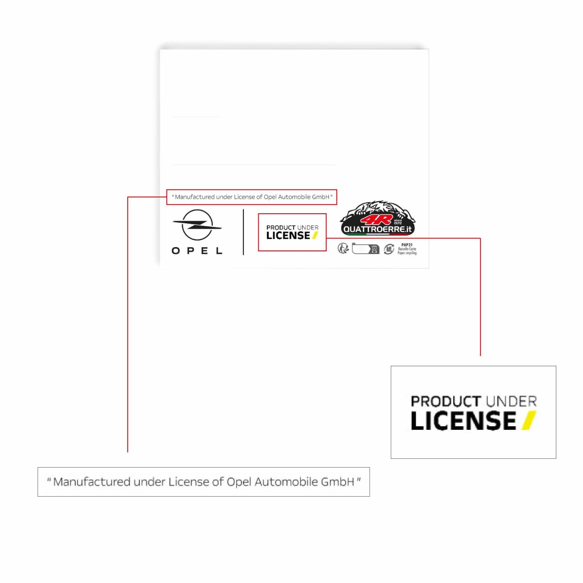 4R Quattroerre.it Naklejka 3D Emblemat, Kompatybilna z Opel Motorsport, Licencjonowany Produkt, Czarny i Żółty, 30 x 80 mm