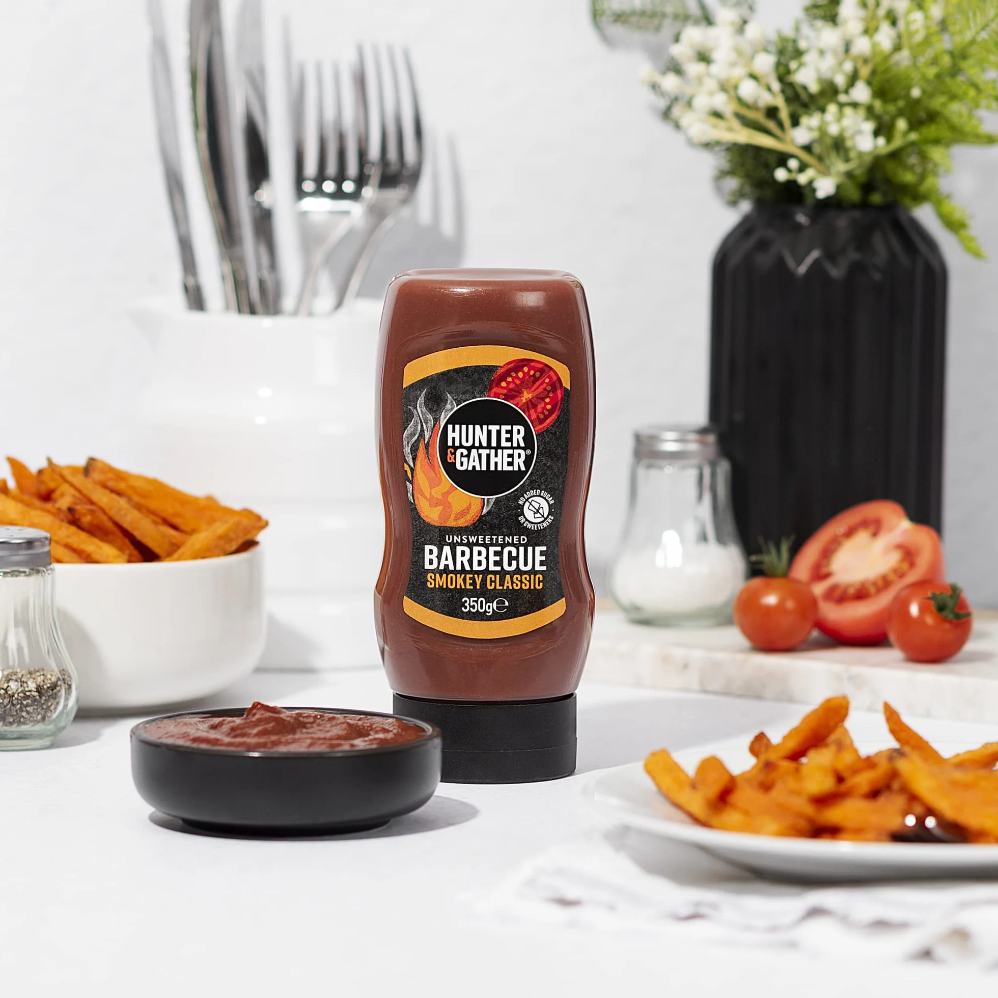 Hunter & Gather Niesłodzone sosy | 2 x 250 g grill sos keto, bladieo, niskowęglowodanowy i wegański | bez cukru i substancji słodzących
