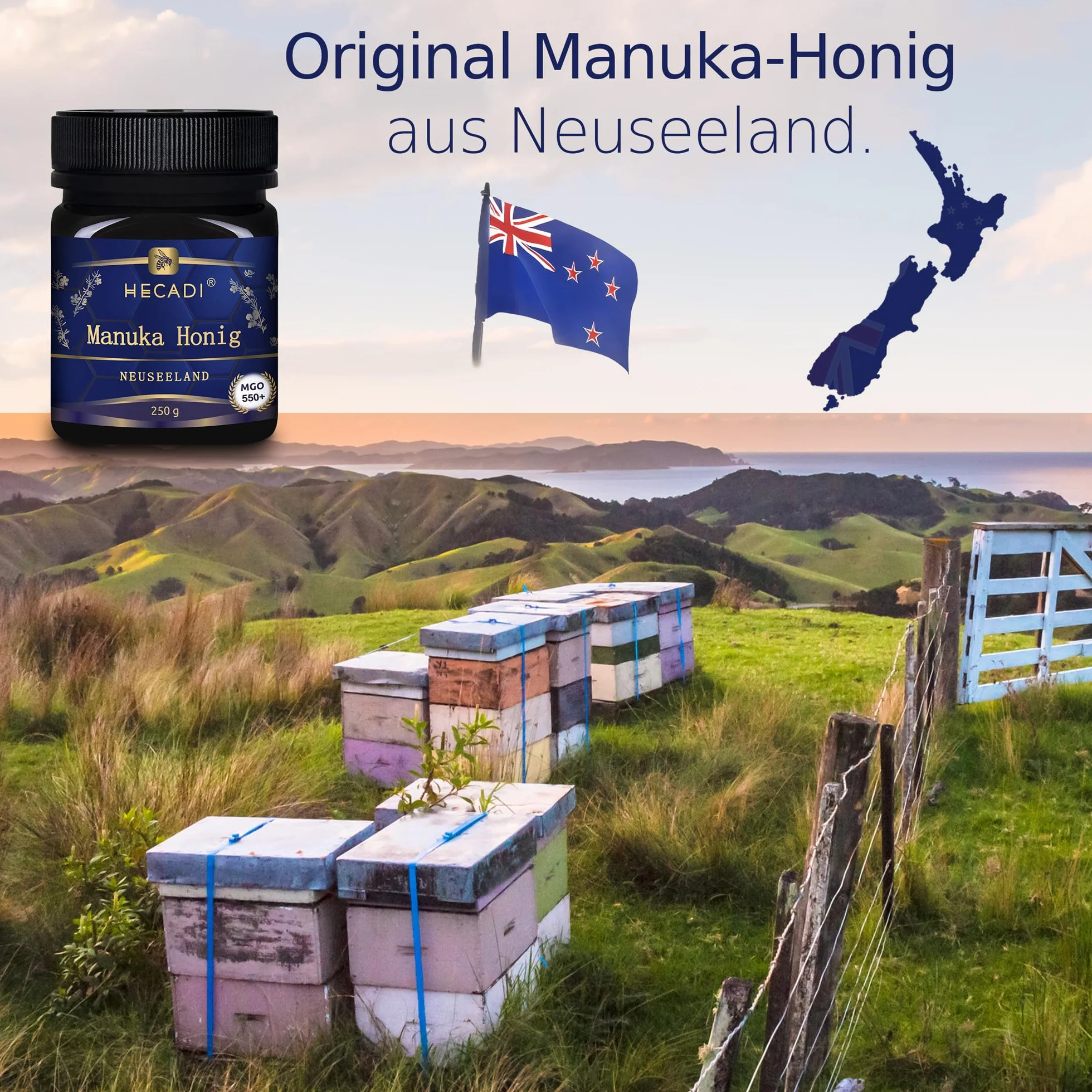 Miód Manuka 550+ Oryginalny Miód z Nowej Zelandii I z certyfikowaną i gwarantowaną zawartością MGO 250g