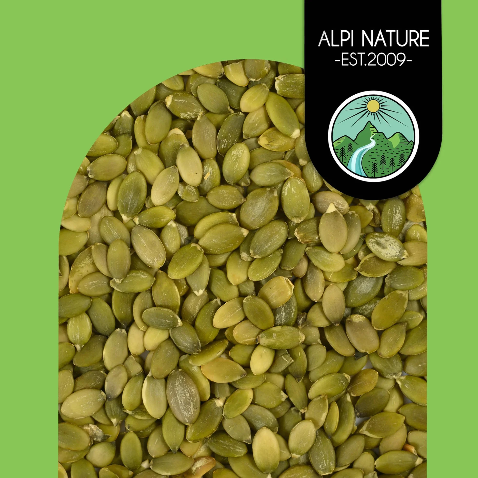 Alpi Nature Ekologiczne Pestki Dyni 500g, Surowe Łuskane Pestki Dyni do Jedzenia, Bezglutenowe