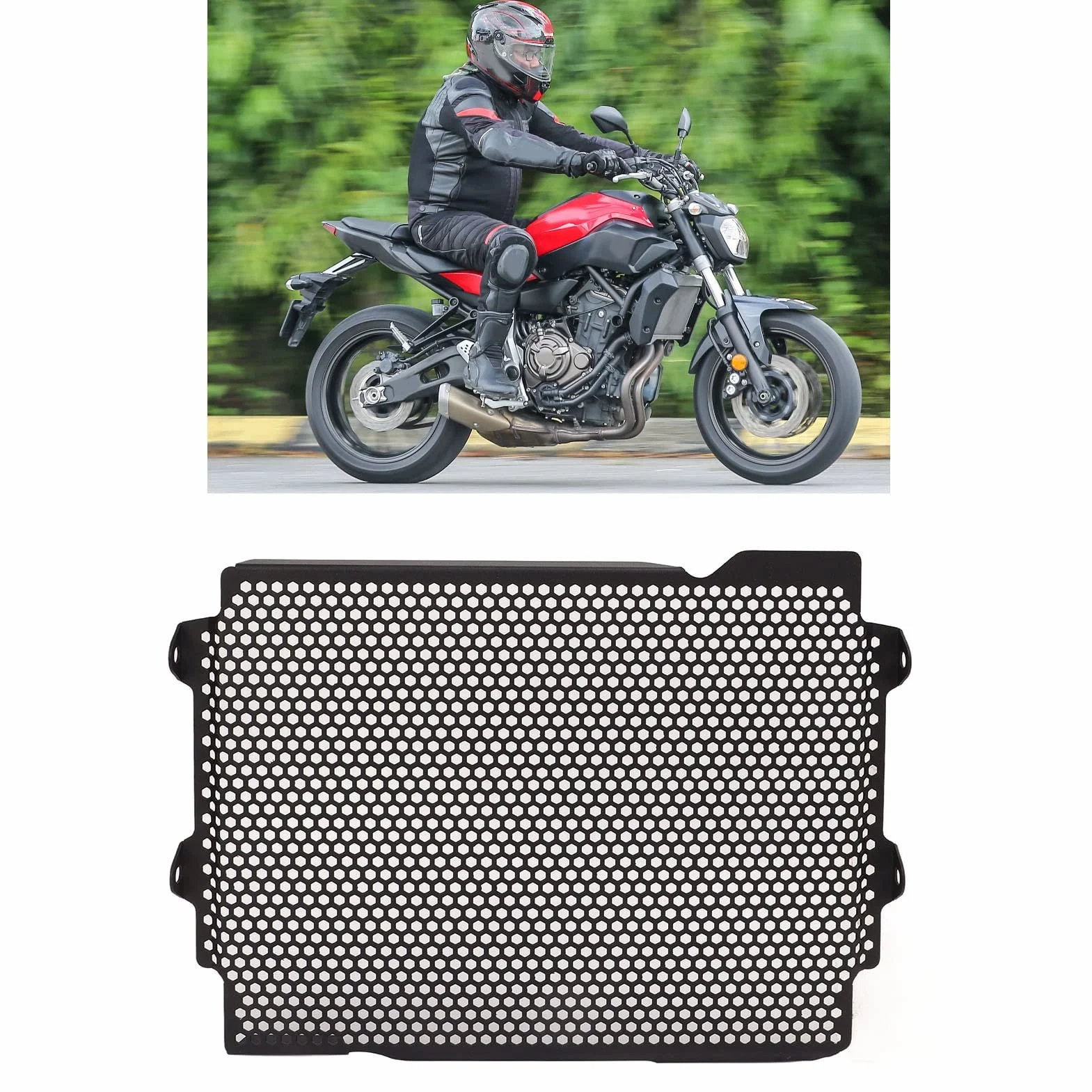 Aramox Grill Chłodnicy Motocykla ze Stali Nierdzewnej, Kratka Ochronna Zamiennik dla MT07 700