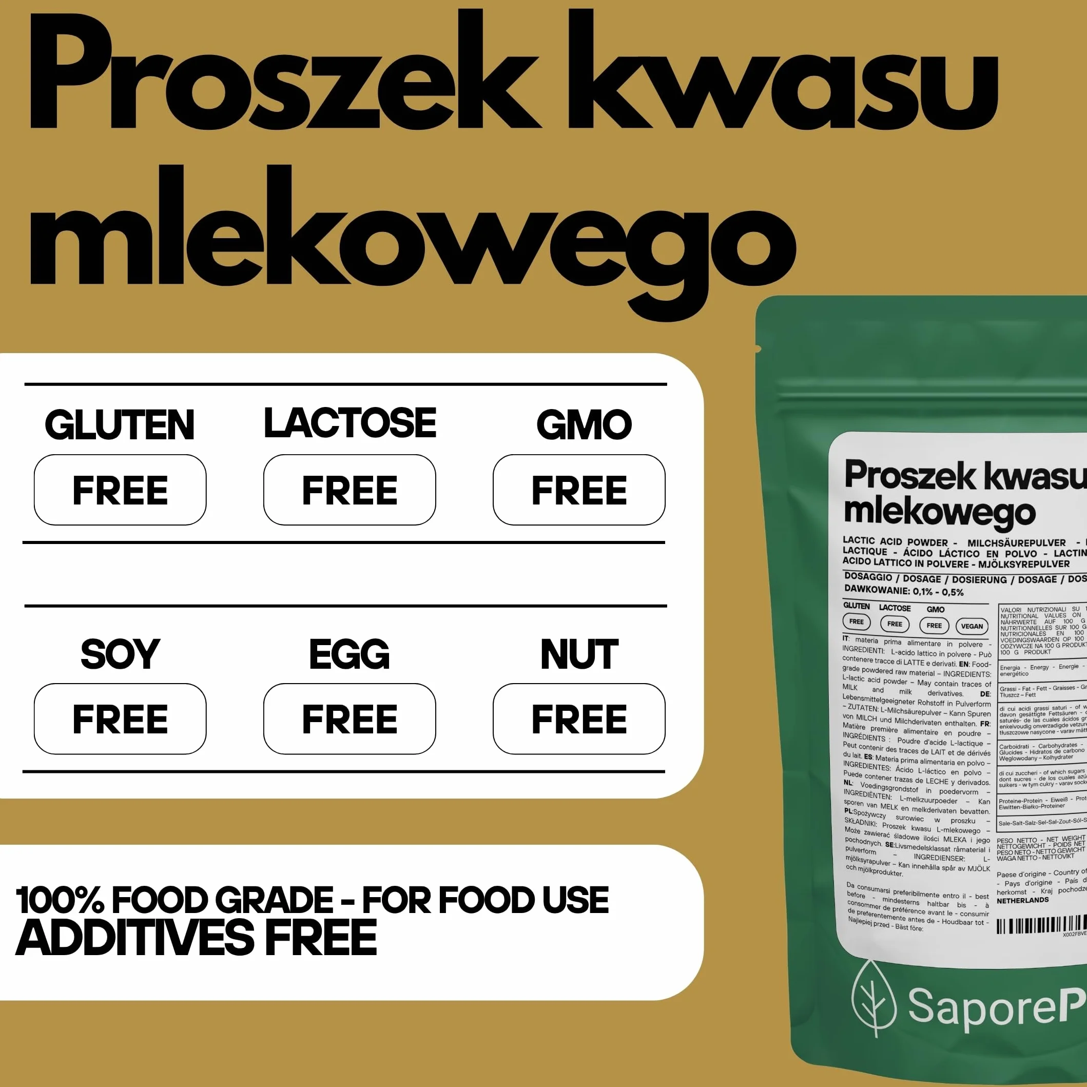 Kwas Mlekowy w Proszku 200 g – Czysta Jakość Spożywcza