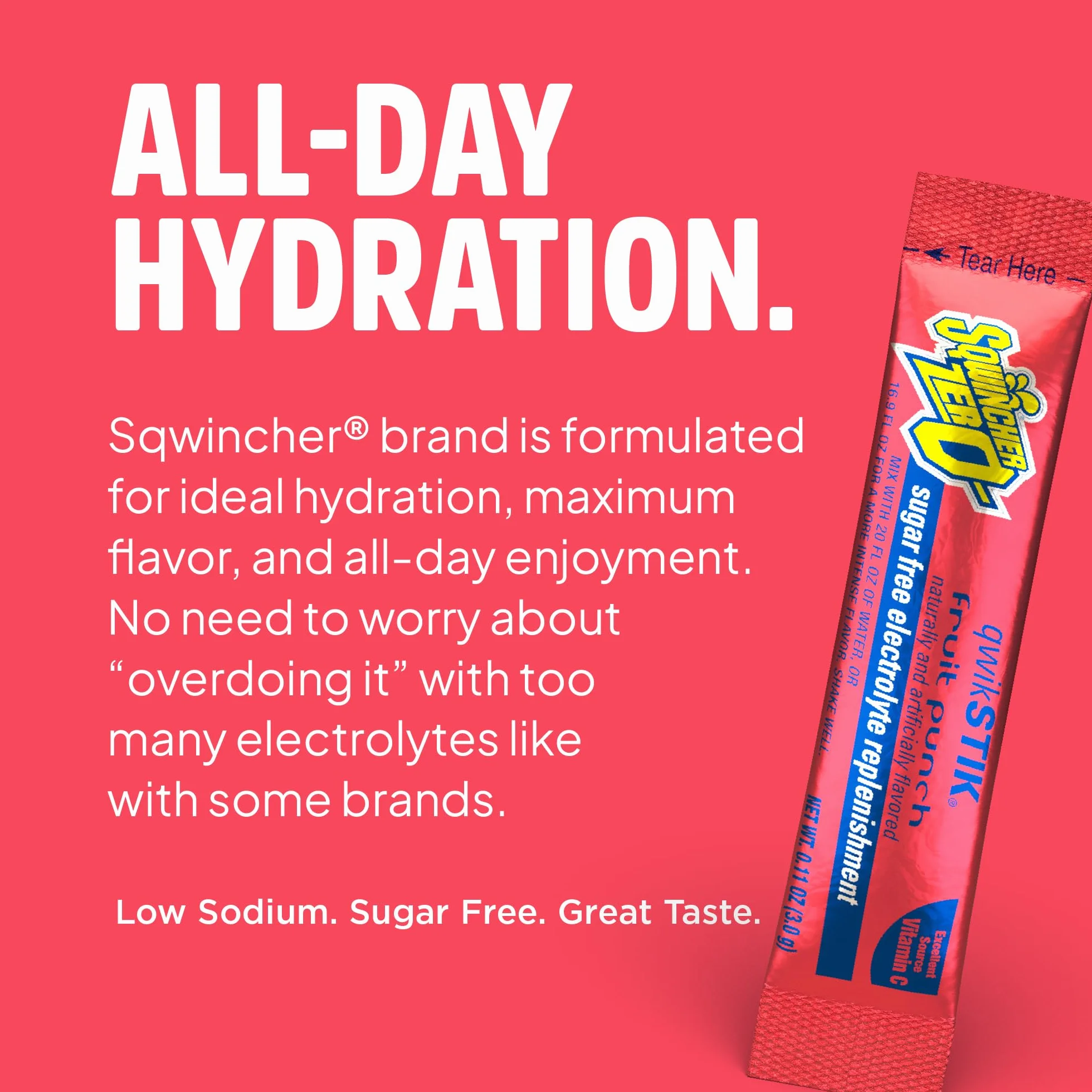 Sqwincher Zero Qwik Stik - Sugar Free Electrolyte Powdered Beverage Mix 060102-FP 060102-FP (opakowanie 50)