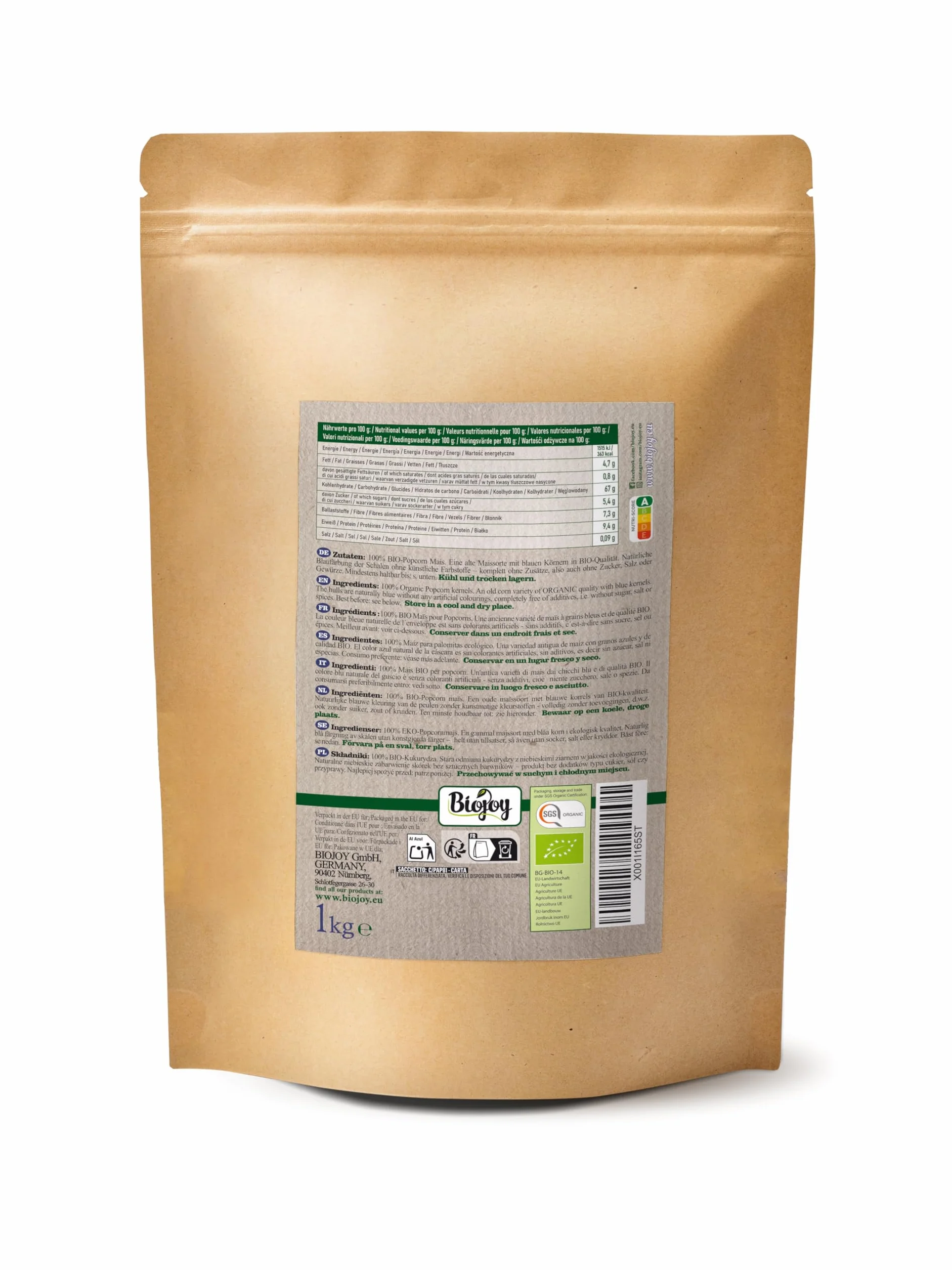 Biojoy Kukurydza BIO na popcorn odmiany Blue diamond (1 kg)