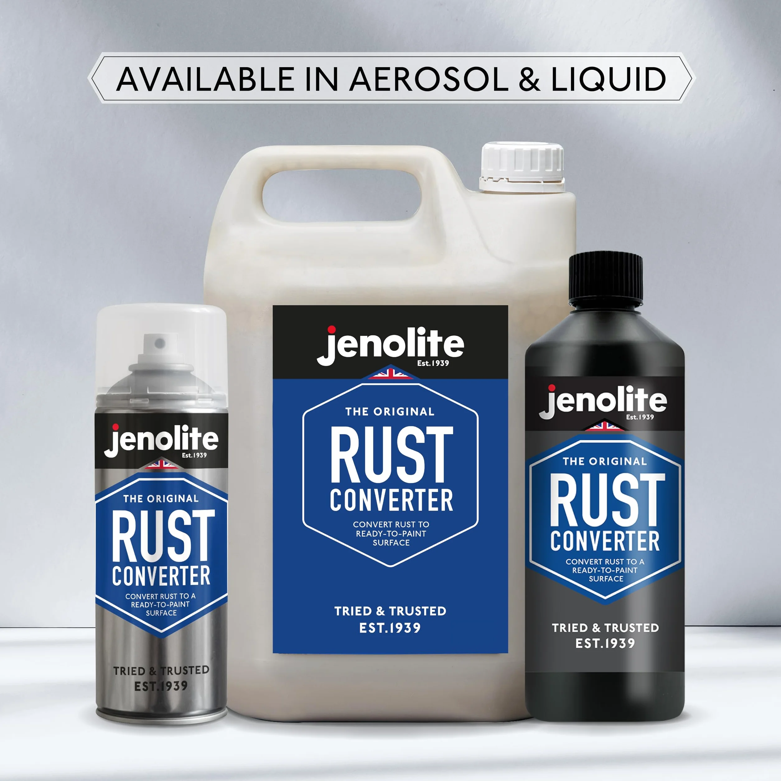 JENOLITE Płyn do konwertera rdzy, 150 ml, inhibitor korozji i obróbka metalu, środek do usuwania powierzchni do samochodów, przekształca rdzę w stabilną, zagruntowaną i gotową do malowania