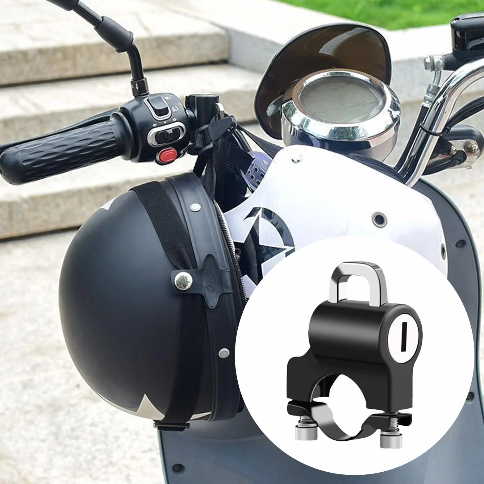 Zapięcie na kask motocyklowy 2 sztuki zabezpieczenie przed kradzieżą z 4 kluczami uniwersalny zamek z linką