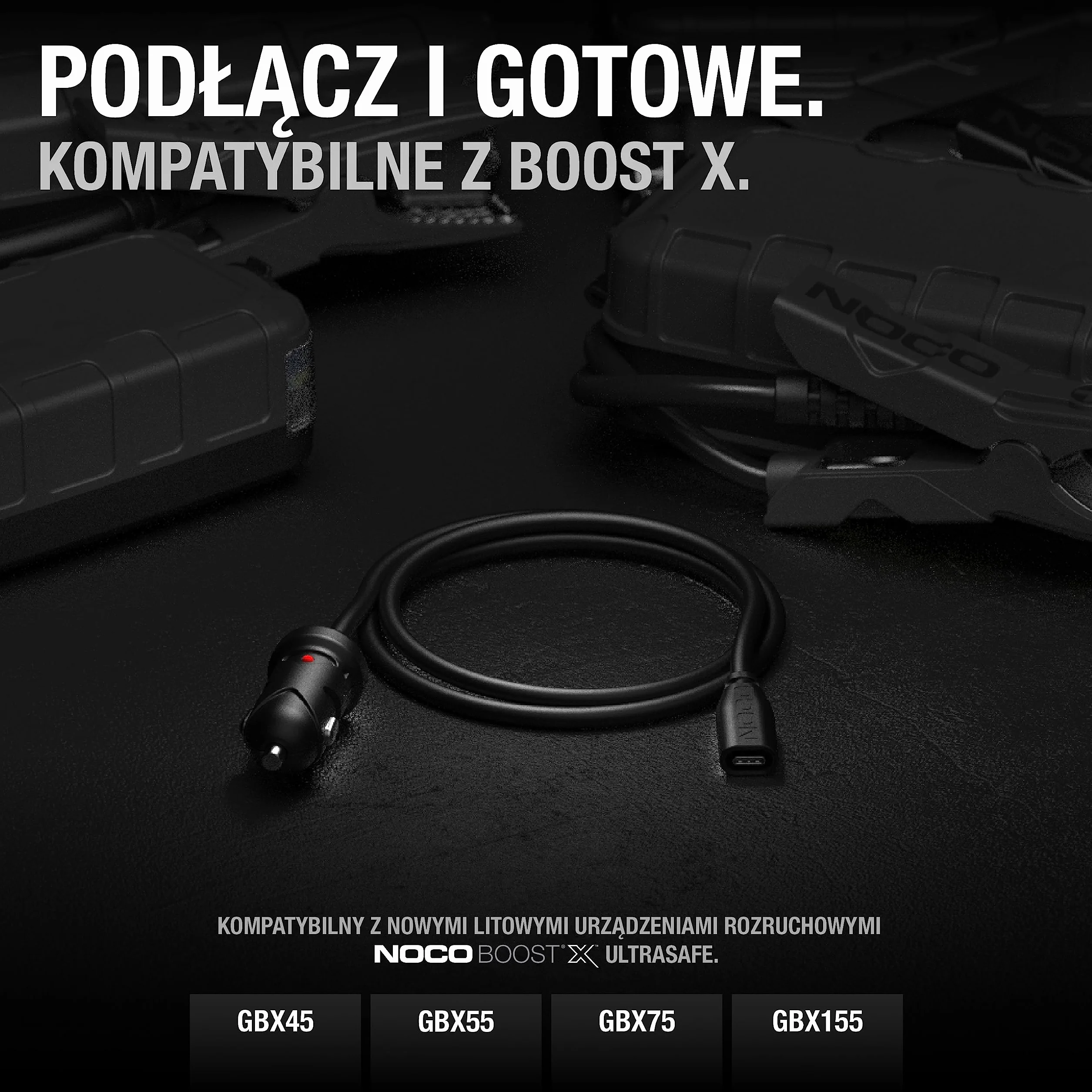 NOCO GBC011 Boost X Ładowarka samochodowa 65W 12V do urządzeń rozruchowych UltraSafe Lithium Jump Starter GBX45, GBX55, GBX75 i GBX155