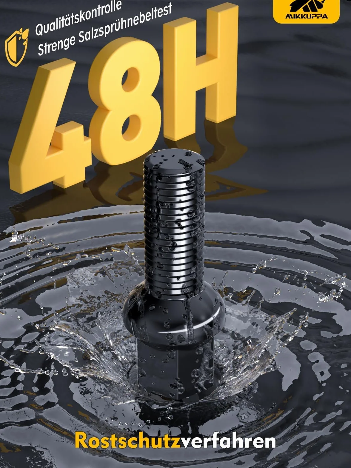 20 śrub do kół, bolce koła M14x1,5, długość trzpienia: 27 kulkowy pierścień R13, rozmiar klucza 17 mm, czarny