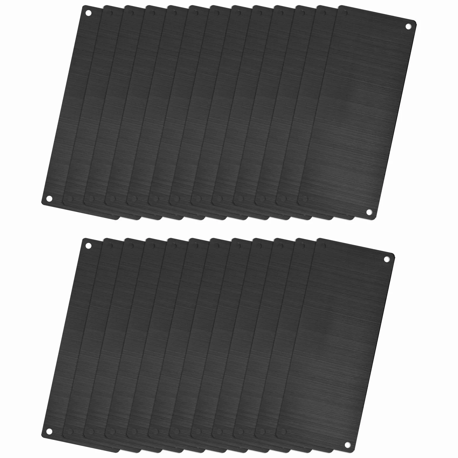 QUARKZMAN 25 szt. 80 x 30 mm, ze stali nierdzewnej, puste etykiety, prostokątne grawerunki, karta z 4 otworami, do maszyn, tabliczka z nazwiskiem, zawieszka dla majsterkowiczów (ciemno-szara)