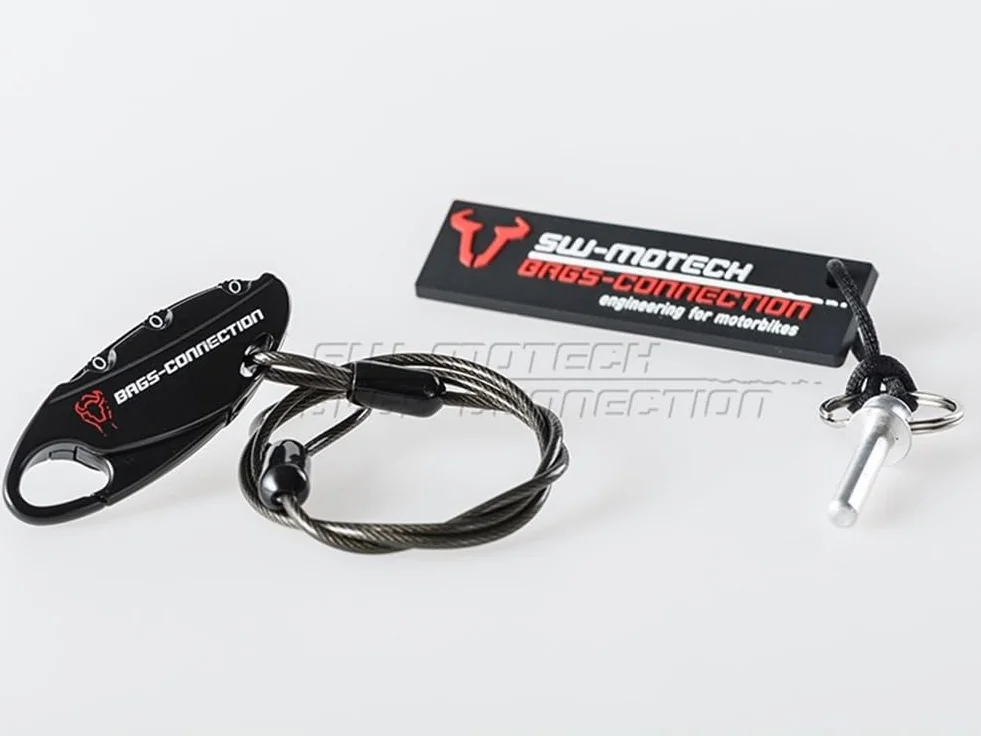 SW-MOTECH Zabezpieczenie przed kradzieżą do plecaka EVO, sworzeń zabezpieczający/zamek kablowy torby motocyklowej.