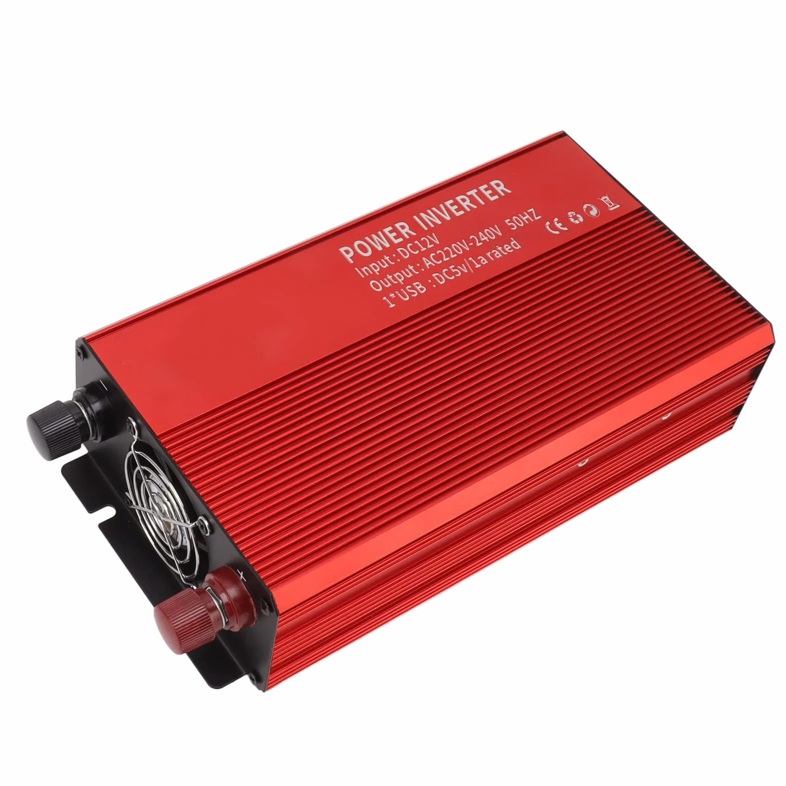 Falownik Solarny, Falownik ze Stopu Aluminium 12 V do 220 V 1500 W, Moc Szczytowa 3500 W, Wyjście 50 Hz, Alarm Niskiego Napięcia, do Podróży Samochodem Awaryjne Wsparcie Kemping