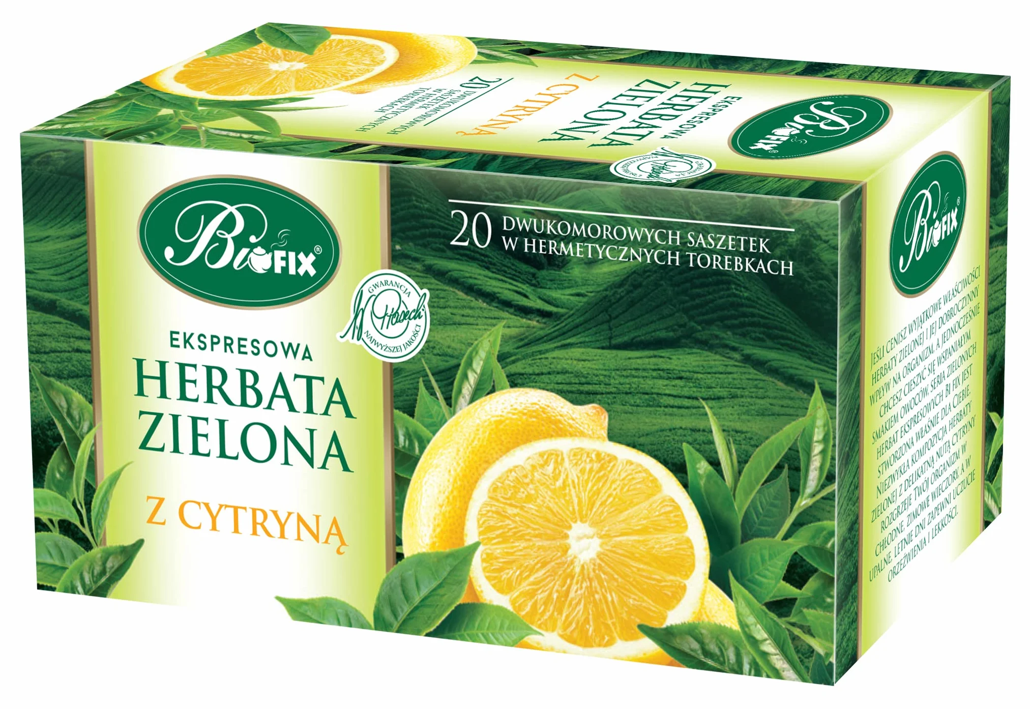 Bi fix Premium Zielona z cytryną Herbata ekspresowa