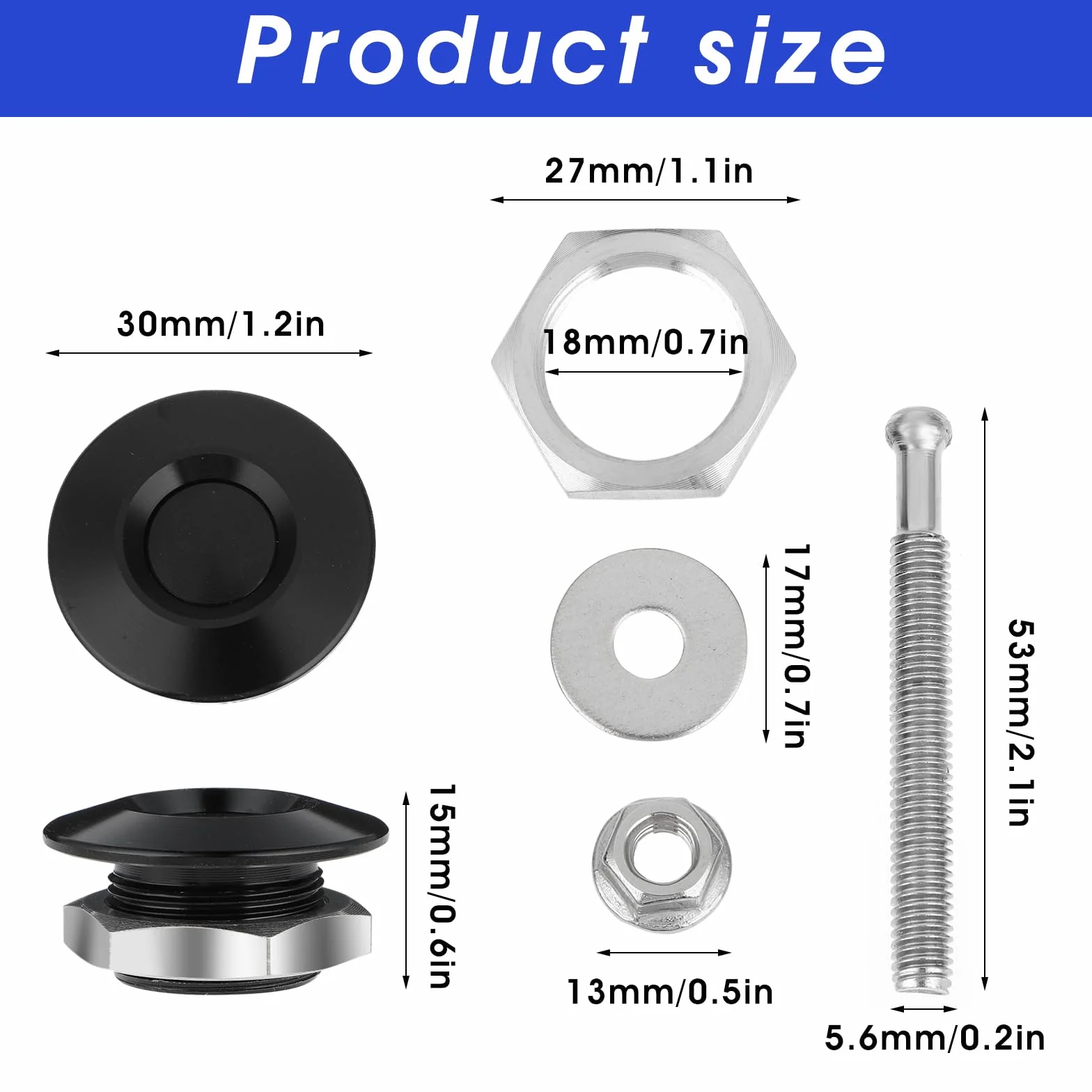 Ouligay 2 szt. szybkozłączki do uniwersalnego pojazdu mini maski silnika Pin Lock Kit zatrzask osłona silnika ze stopu aluminium do osłony zderzaka samochodowego