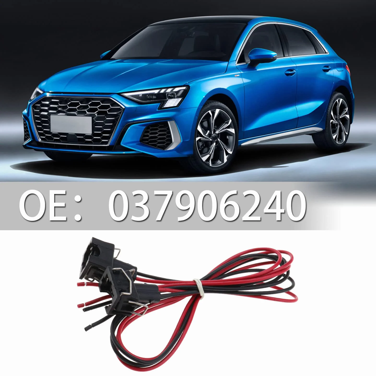 Create idea 2 szt. 2-pinowe złącze wiązki przewodów samochodowych, wtyczka zaciskana 037906240, kompatybilna z VW, kompatybilna z Skoda, kompatybilna z siedzeniem kompatybilna z Audi