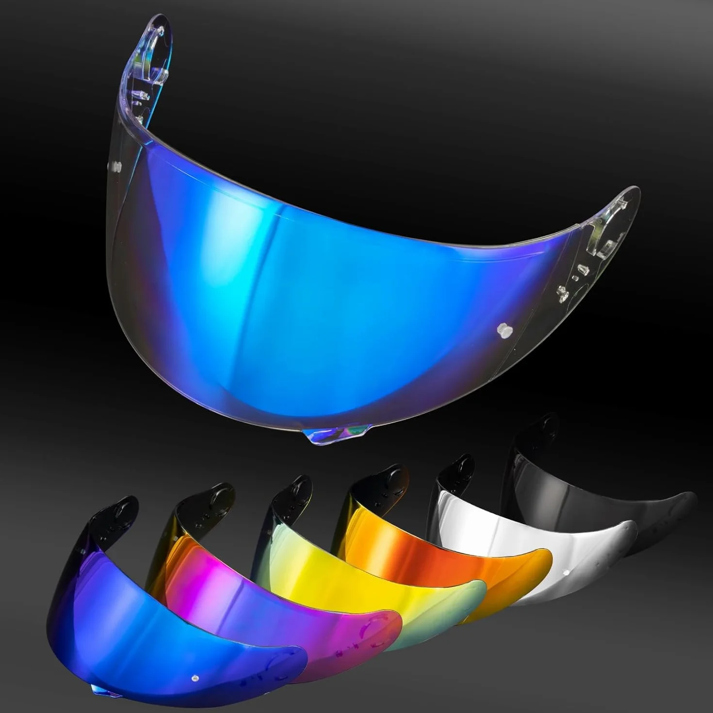 PSLER Szybka lustrzana do kaski Shoei GT Air GT Air 2 TC-5 TC-9 Neotec CNS-1, szybka do kasku Motocyklowy dodatek zamienne lustro (Przezroczysta niebieska)