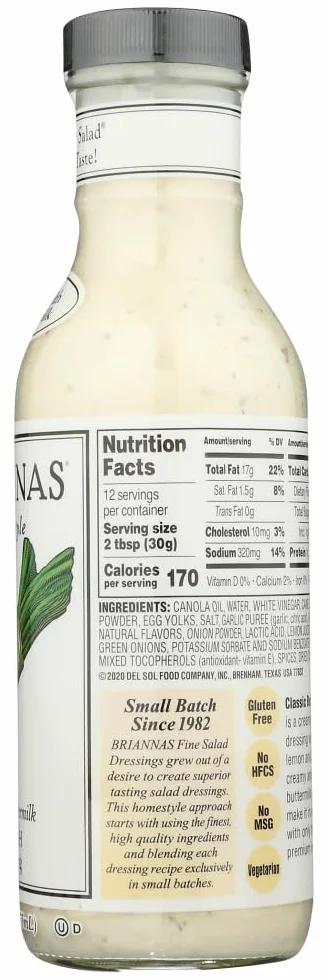 Briannas Ranch Vinaigrette 355Ml Opakowanie 6 szt