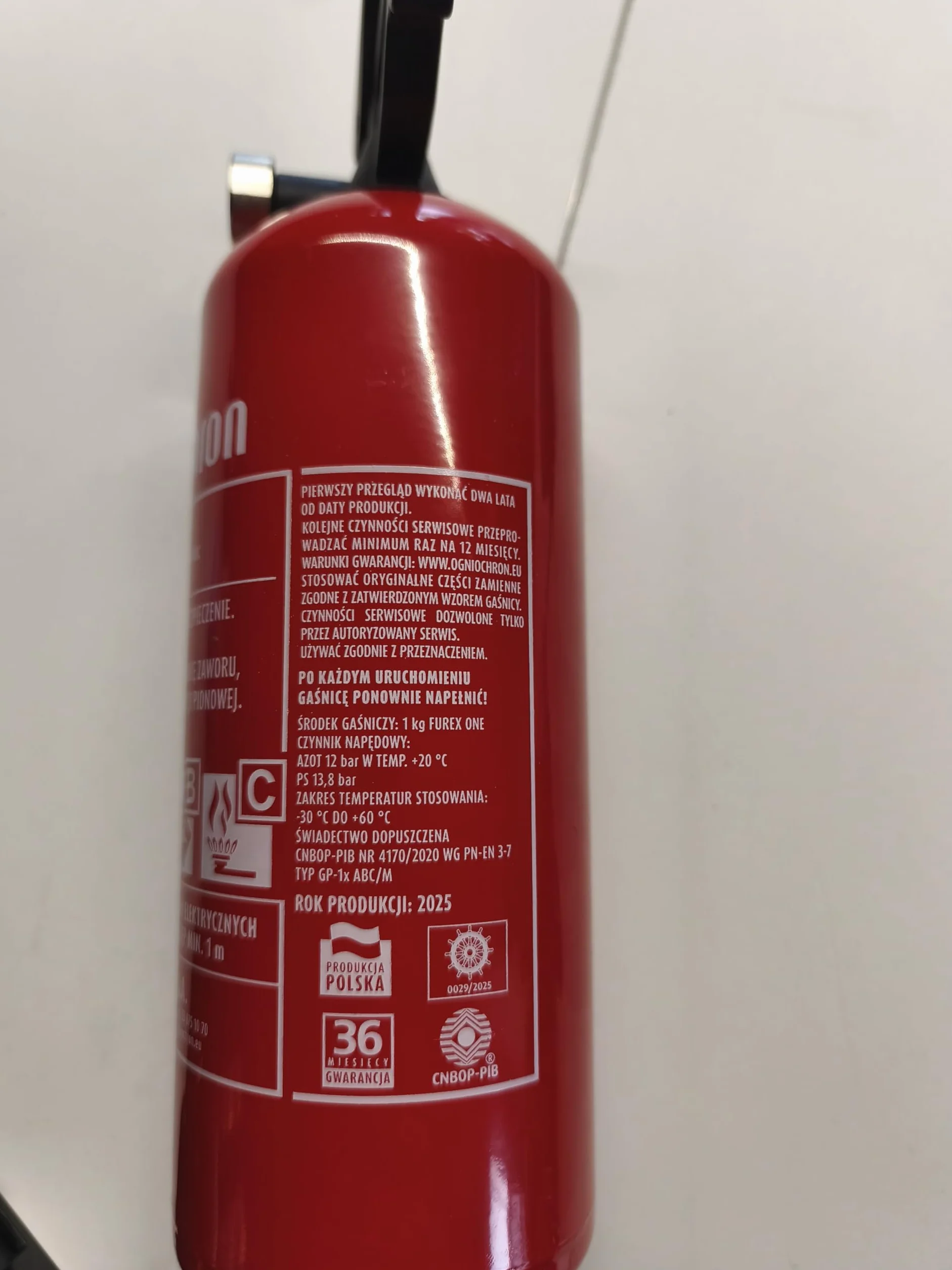 Gaśnica samochodowa 1KG z manometrem samochodowa apteczka pierwszej pomocy