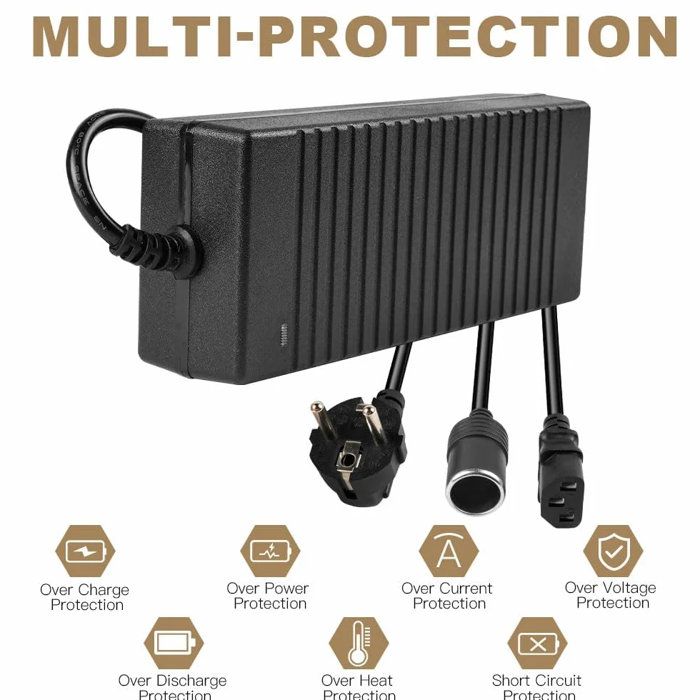 Adapter sieciowy do samochodu, 15 A, 180 W, przetwornica napięcia AC na DC 240 V na 12 V, regulator napięcia, adapter do odkurzacza, zapalniczki, wentylatora, nawilżacza powietrza, innych