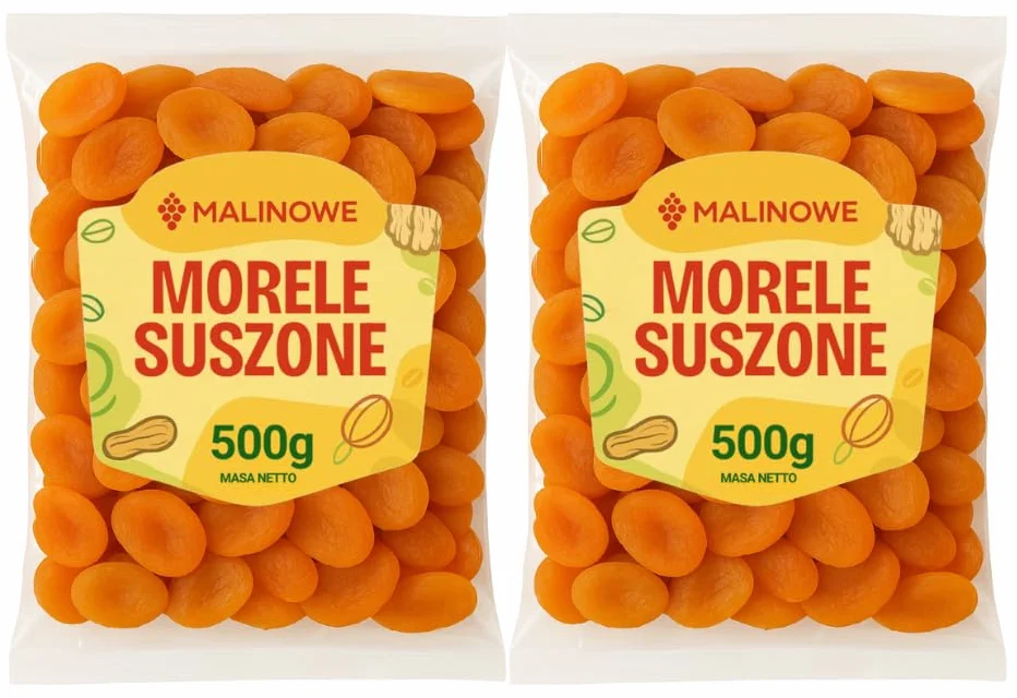 Suszone morele malinowe jasne 2x500g