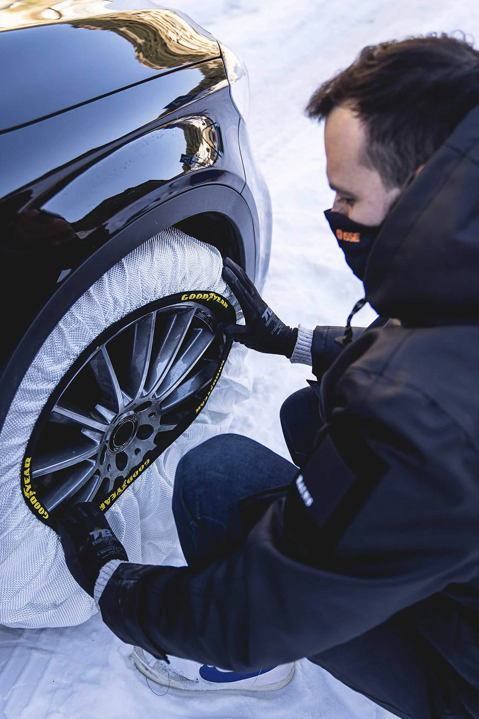 Goodyear Zestaw 2 Tekstylnych Łańcuchów Śniegowych do Samochodów Goodyear Snow & Road, Rozmiar XL