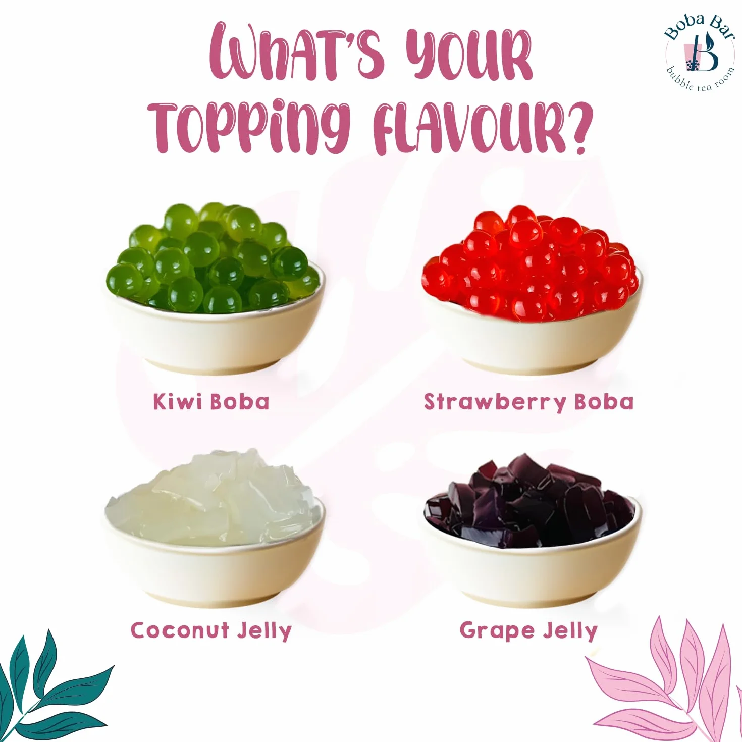 Egzotyczne Eskapady - Zestaw Owocowej Bubble Tea | 4 Smaki Herbat Owocowych | 4 - Popping Boba i dodatki do galaretek | Wegańskie i bezglutenowe (dla 4 osób) | Herbata bąbelkowa z perłami tapioki