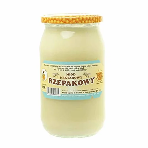Miód rzepakowy nektarowy 1200g Rodzinna Pasieka Sudnik
