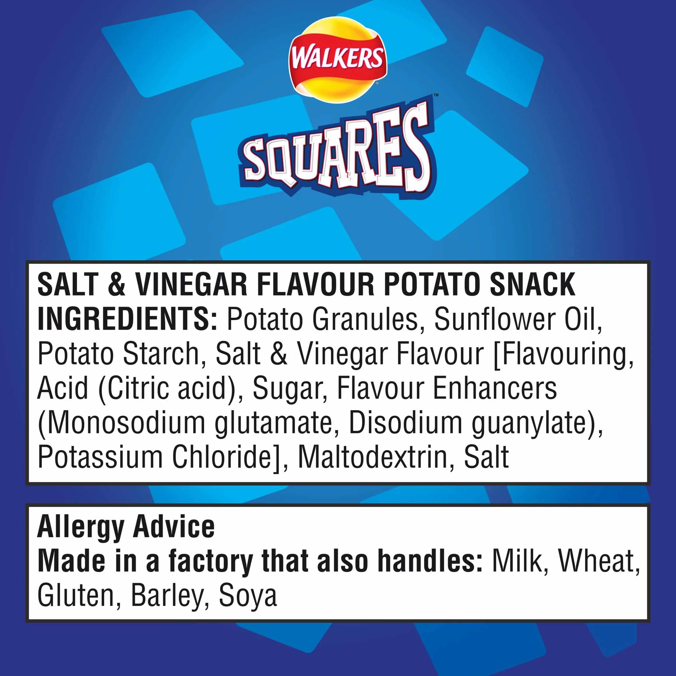 Walkers Salt & Vinegar kwadraty 6 x 22 g