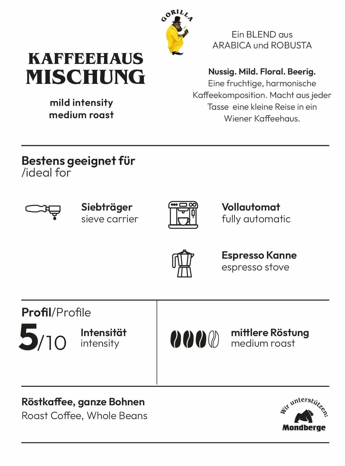 GORILLA Kaffeehaus-Mischung, 1.000g