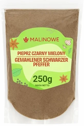 Malinowe PIEPRZ CZARNY MIELONY 250g Bez chemii Aromatyczny