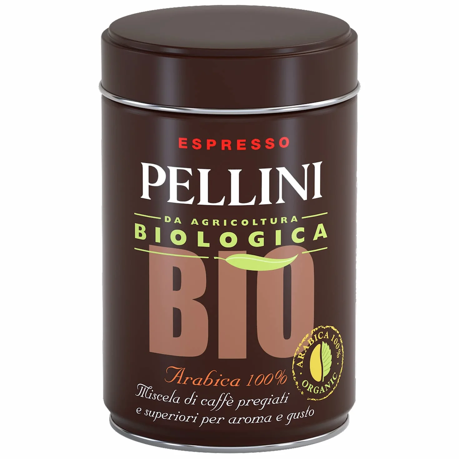 PELLINI Bio Kawa Mielona Arabica 100% Palona do Moka 250g Puszka
