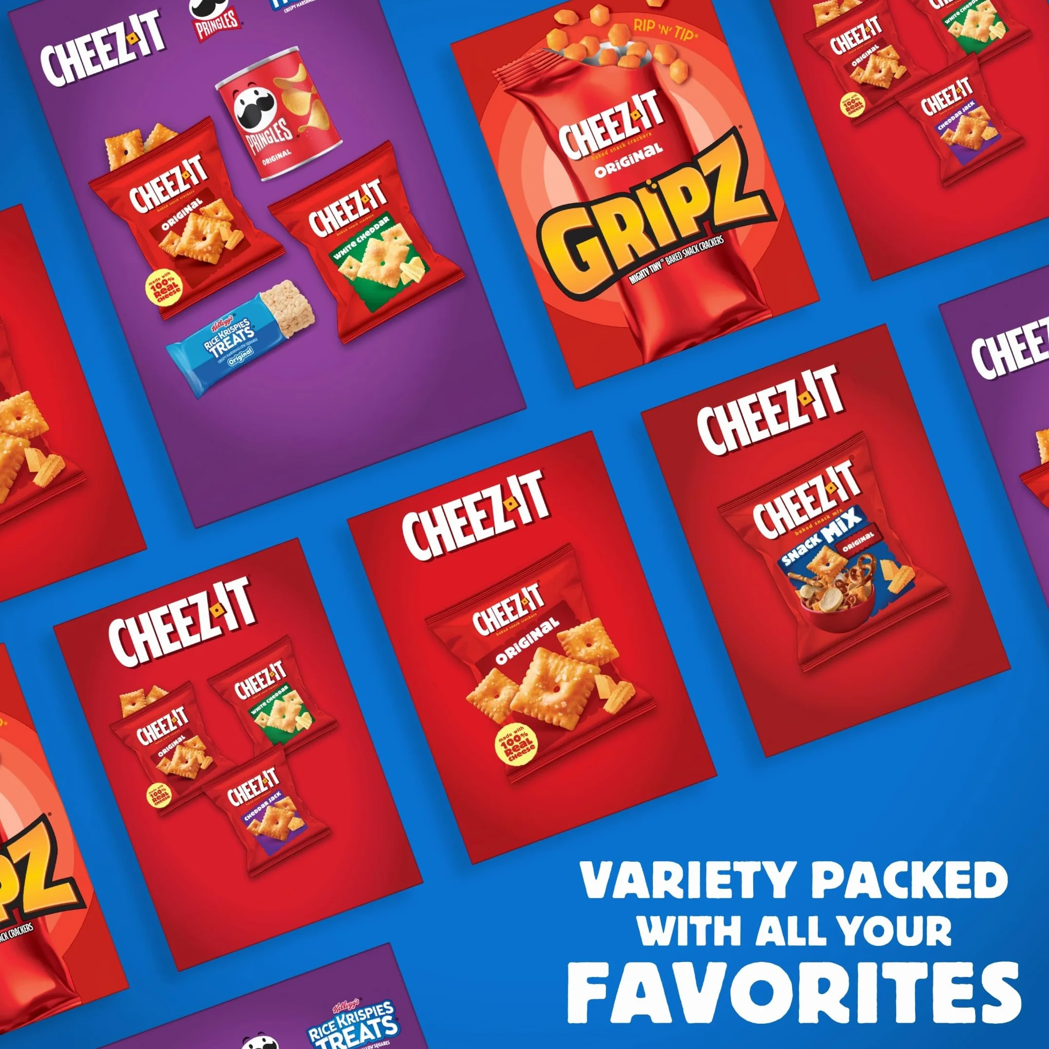 Cheez-It Baked Snack Cheese Crackers, Original, Single Serve, 1 oz Bags (30 Count)