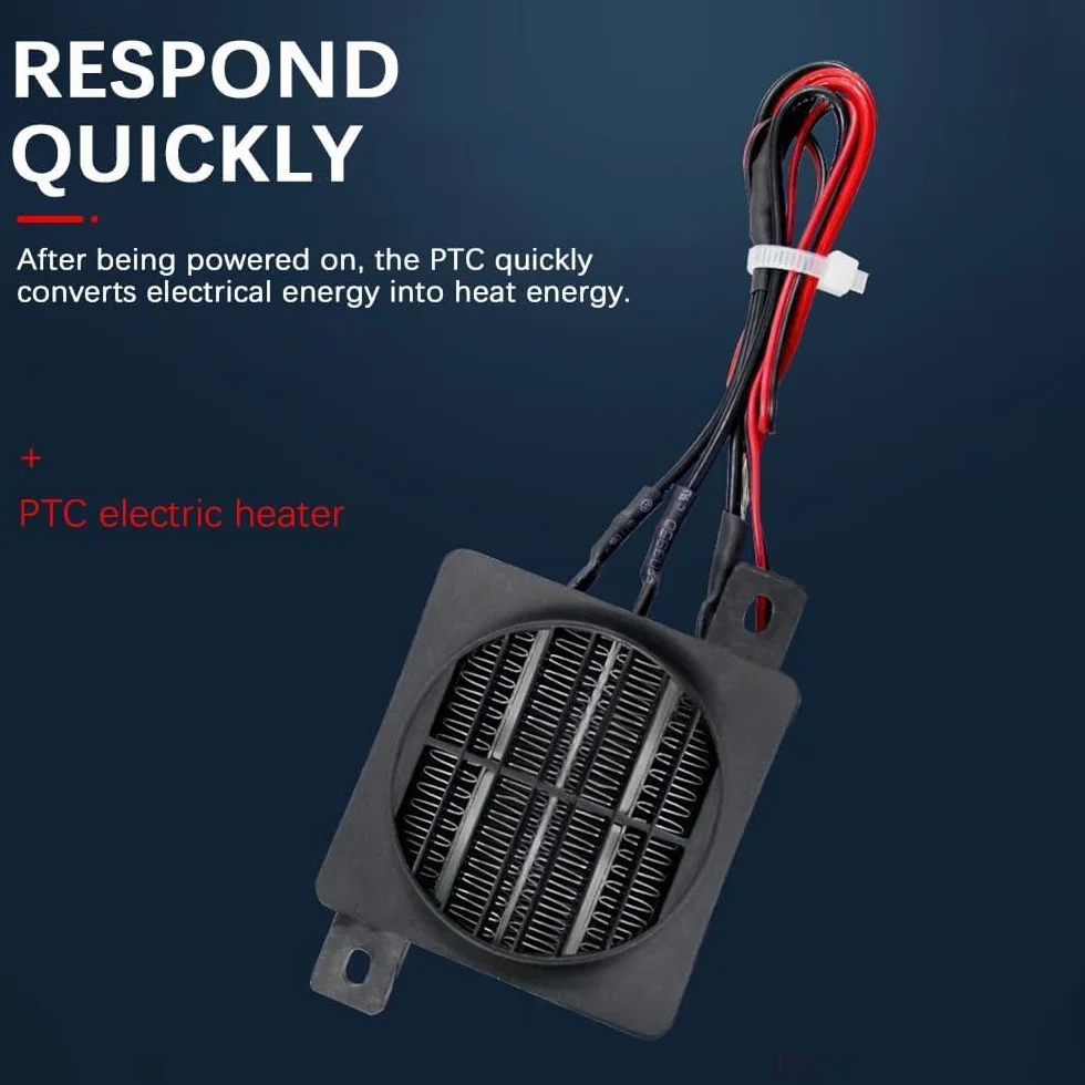 Grzejnik wentylatorowy, element grzewczy 12 V, elektryczny grzejnik PTC, energooszczędny samochodowy wentylator grzewczy o stałej temperaturze powietrza, do kampera, pokoju (100 W)