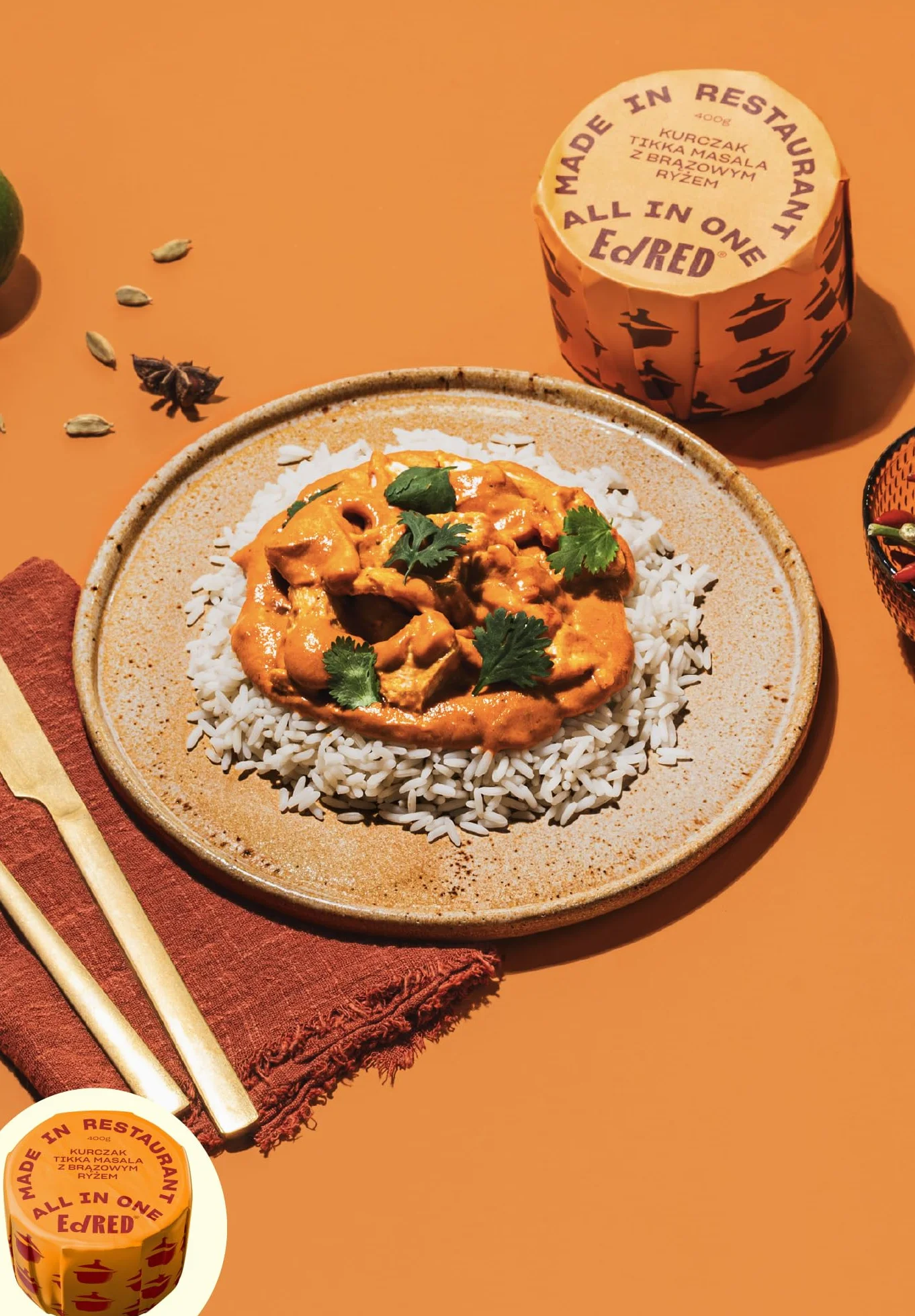 Dania gotowe Kurczak Tika Masala z brązowym ryżem 400 g